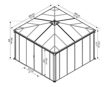 Palram - Canopia Pavillon Ledro 3600, mit 4 Seitenteilen, (Set), BxT: 360x360 cm