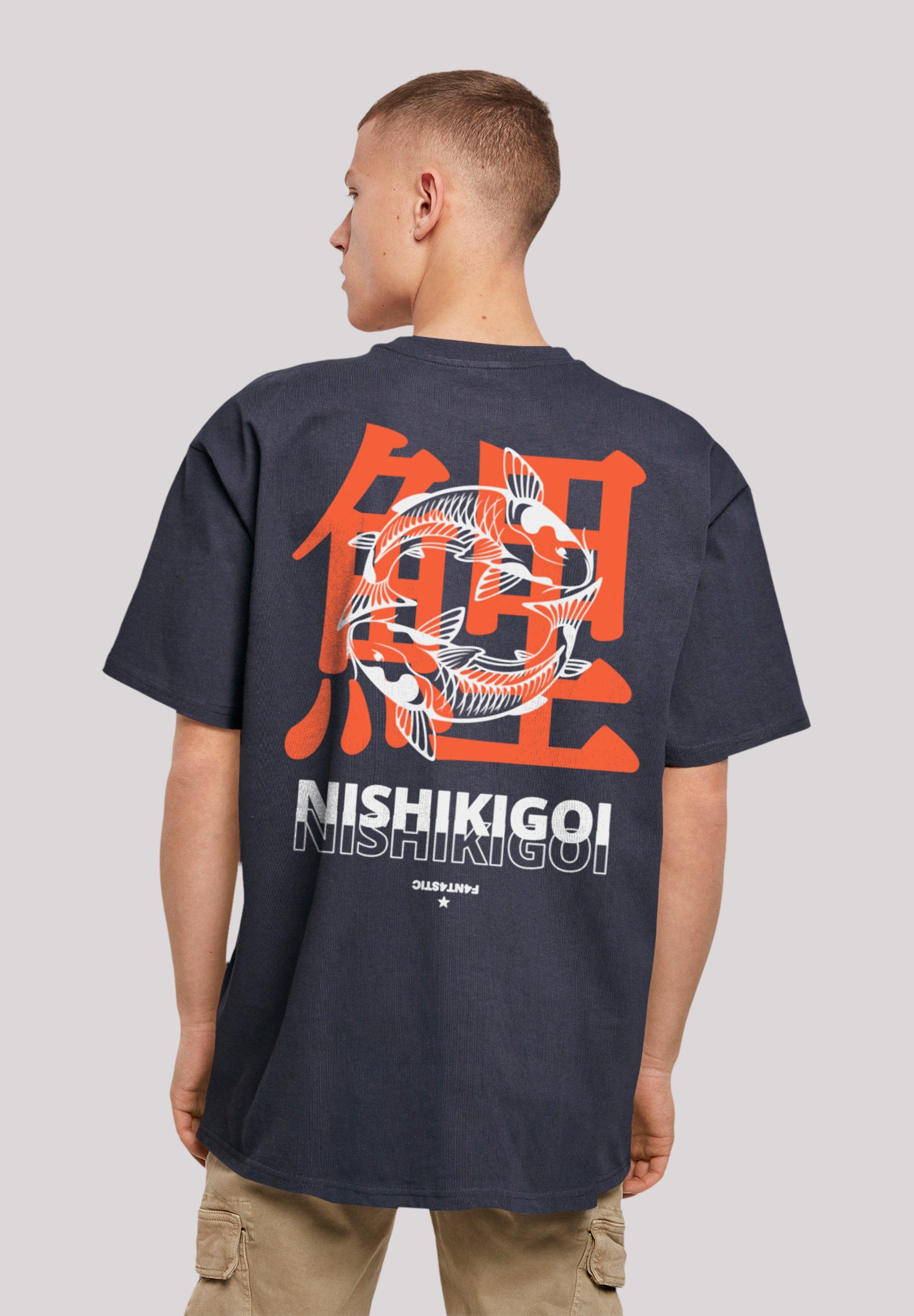 F4NT4STIC T-Shirt navy Japan Koi Nishikigoi Print Grafik