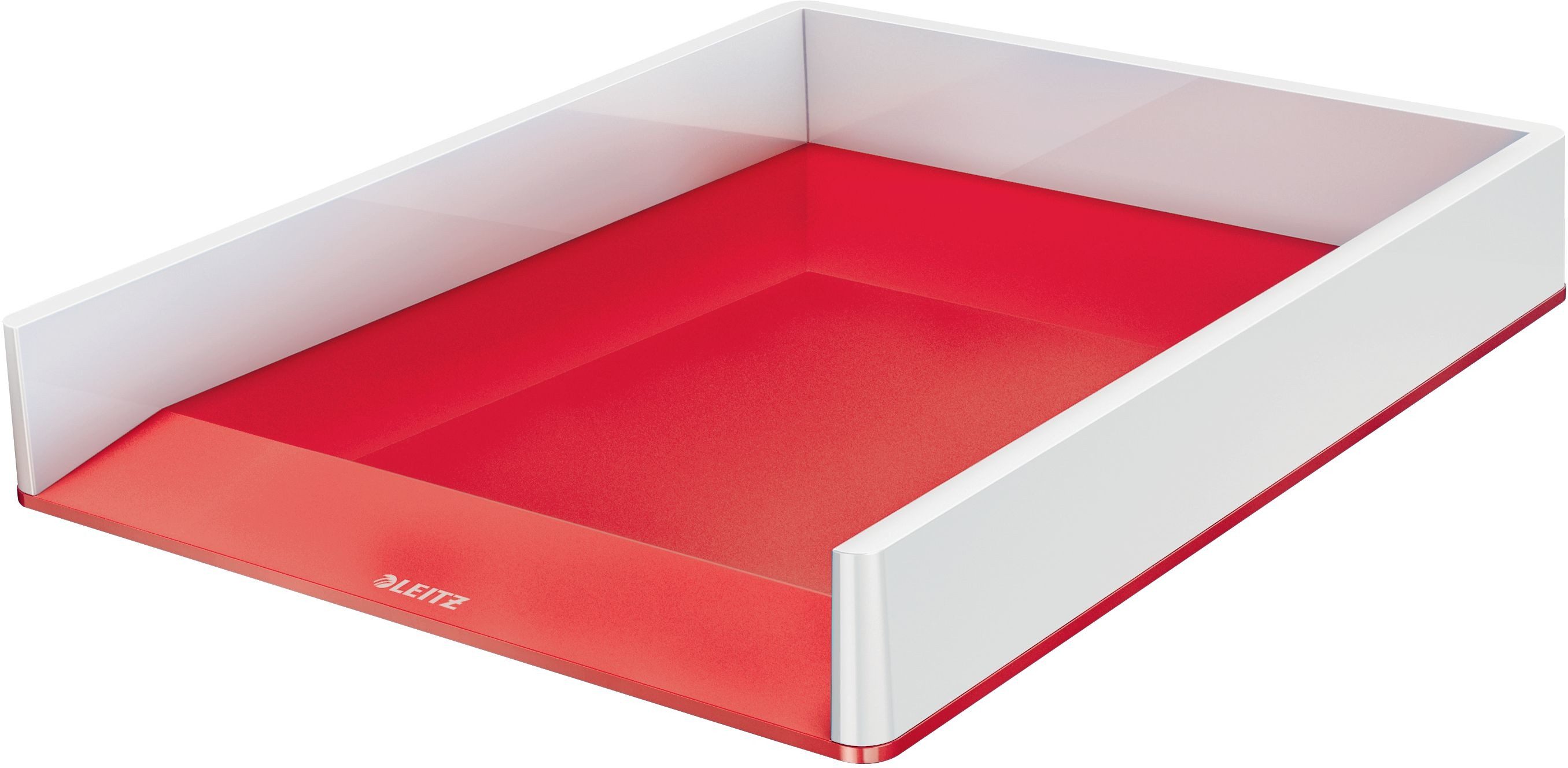 LEITZ Briefablage Briefablage Wow Duo Colour A4 Polystyrol weiß/rot