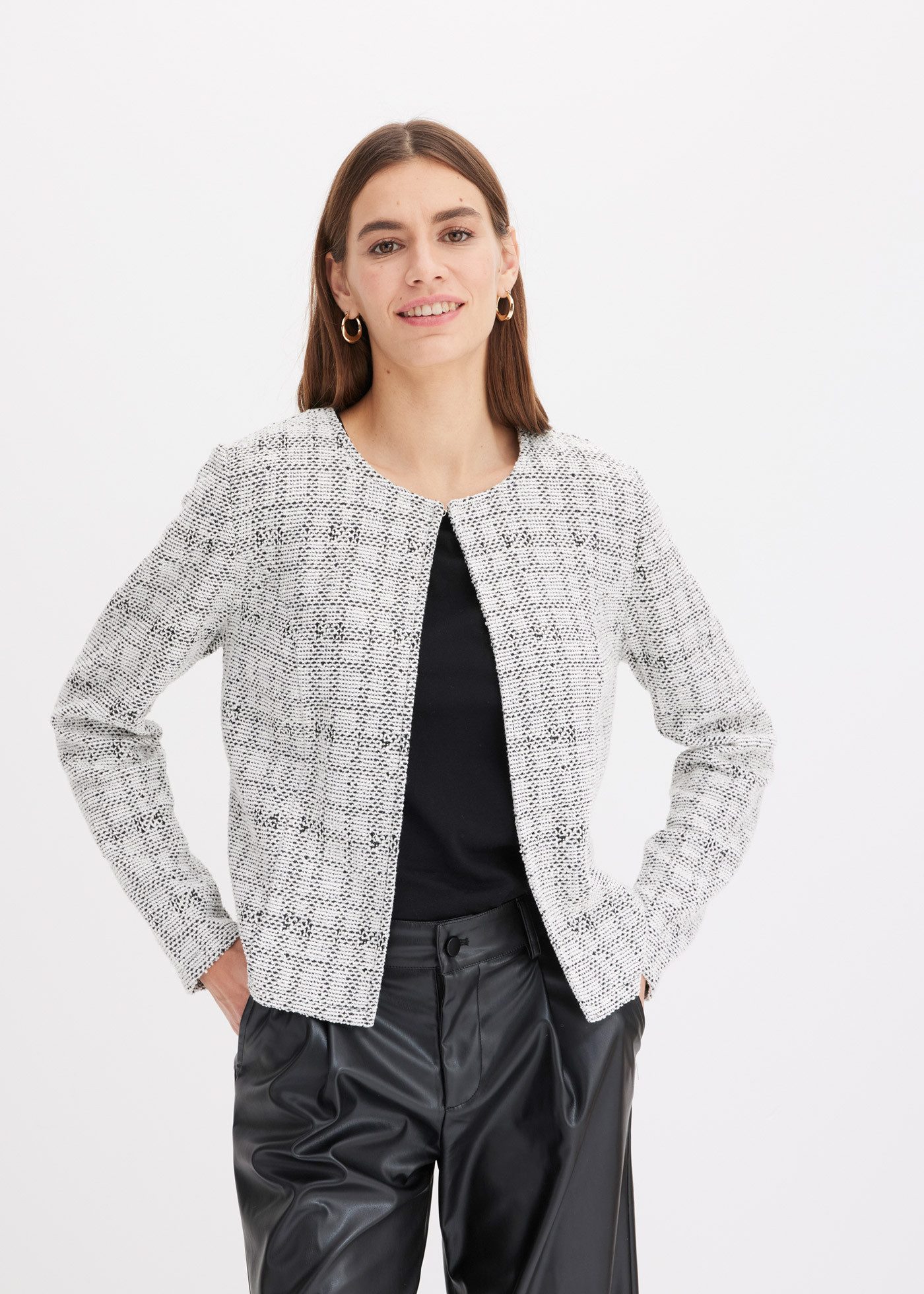 bonprix Strickjacke (1-tlg) lockere Passform, strukturierte Strickart, eleganter Stil