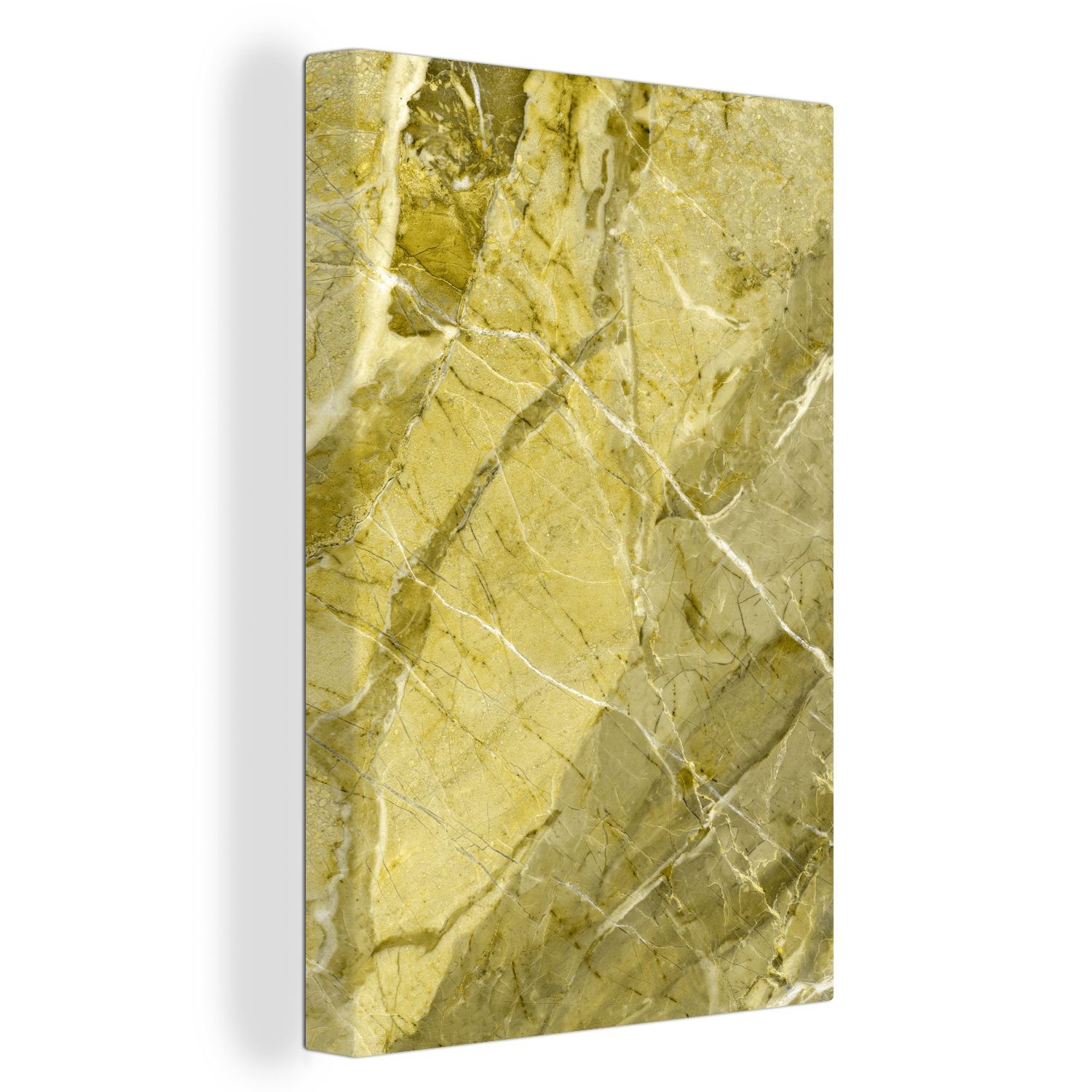 OneMillionCanvasses® Leinwandbild Pflastersteine - Weiß - Gelb - Granit, (1 St), Leinwandbild fertig bespannt inkl. Zackenaufhänger, Gemälde, 20x30 cm