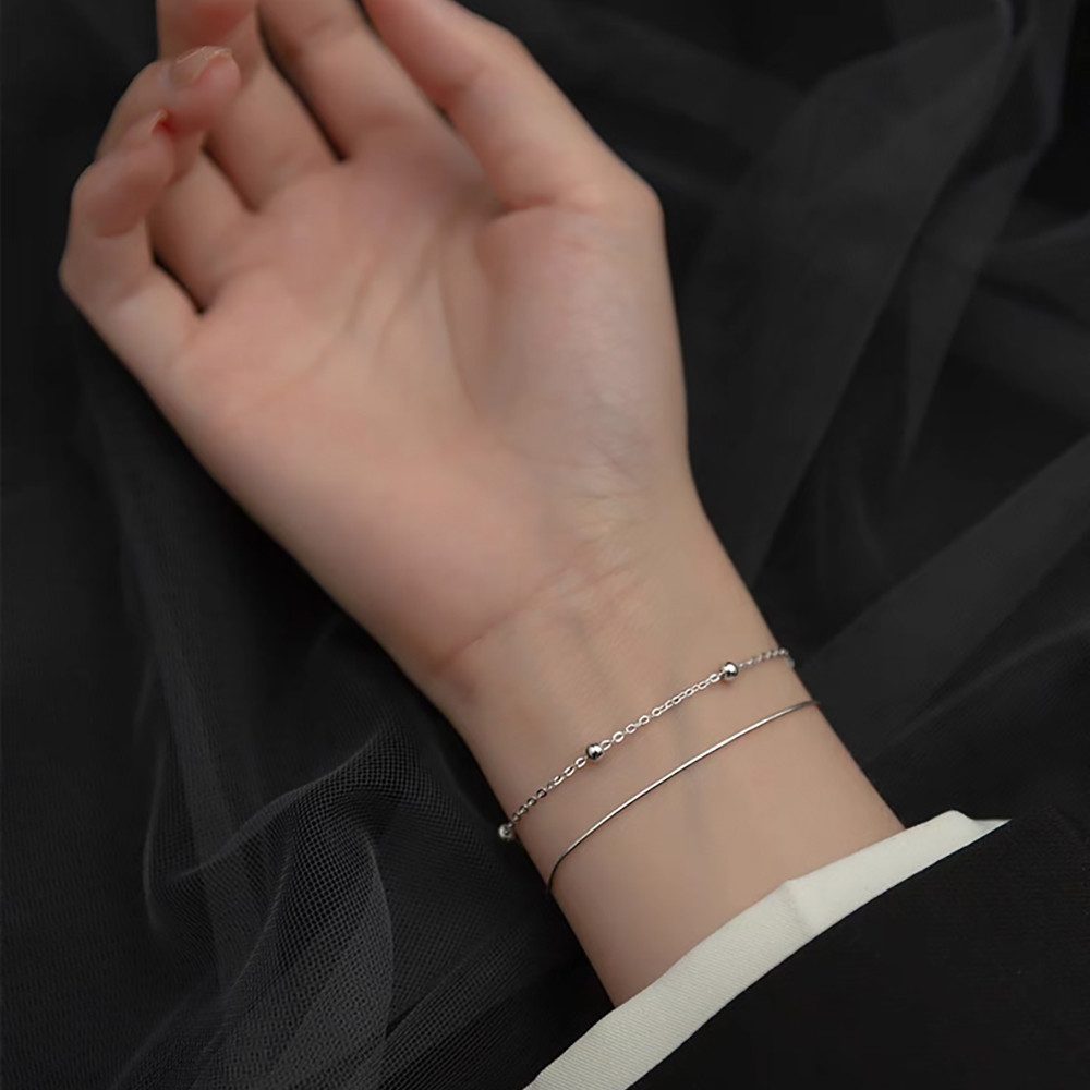 Color Design Armband S925 Silber Armband mit Kugel Elementen und Doppelkett günstig online kaufen
