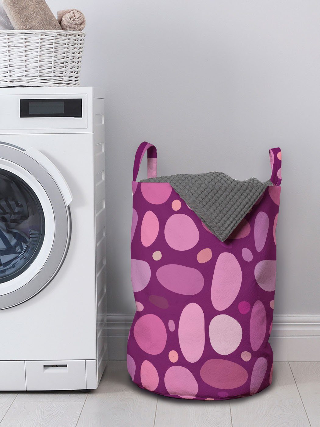 Chaotic Waschsalons, für Abstrakt Kordelzugverschluss Griffen beschmutzte Abakuhaus Wäschesäckchen Lila Wäschekorb mit