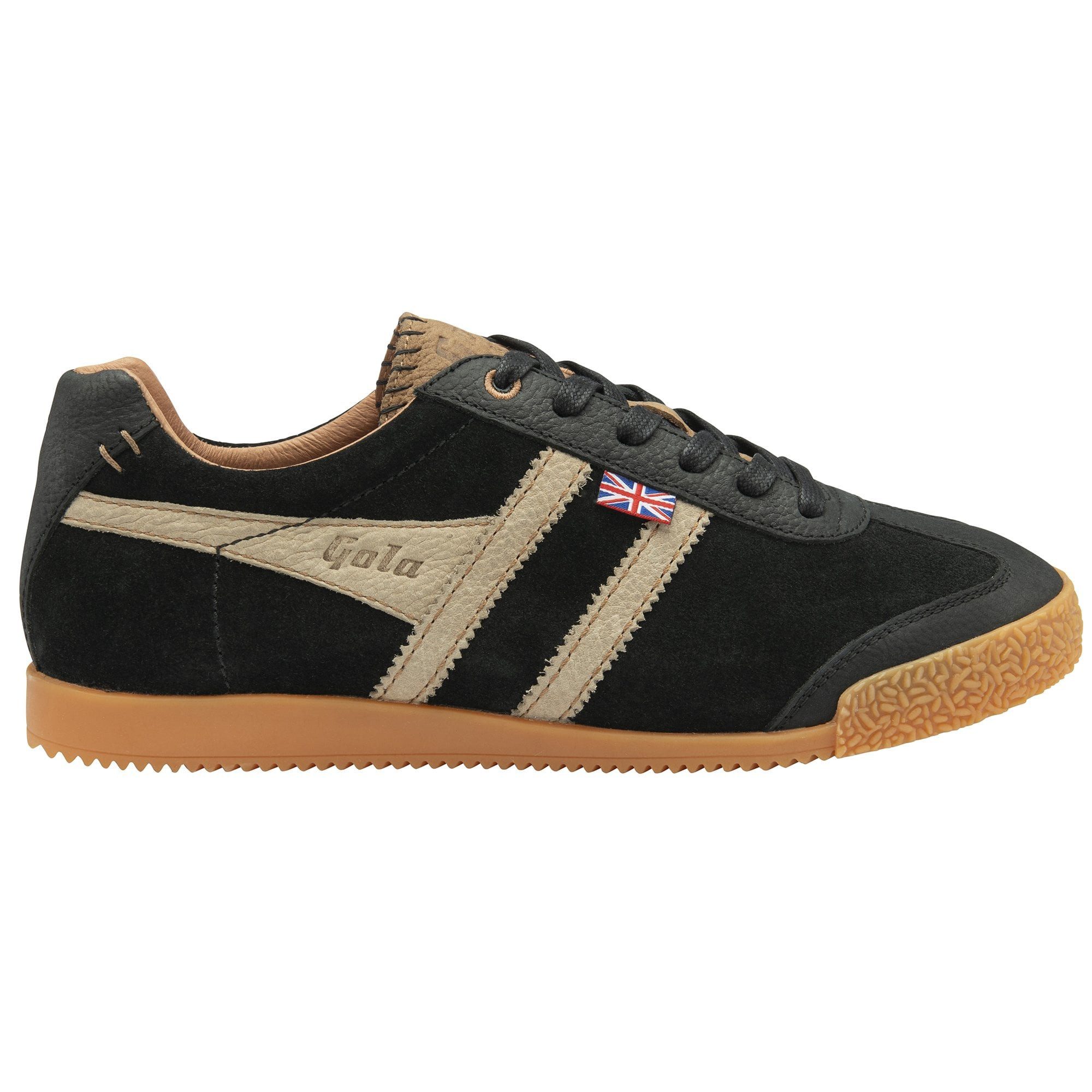 Gola Harrier Cambridge 2025 - Made in England - schwarz/hellbraun Herren Sneaker