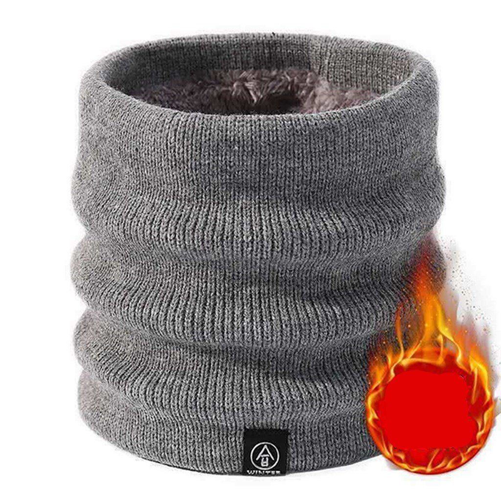 WaKuKa Mütze & Schal Warmer Halstuch für Männer und Frauen, kaltes Wetter grau