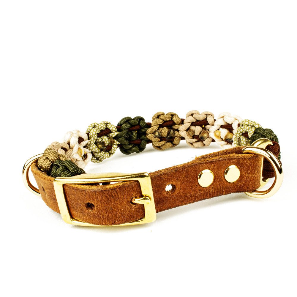 Tierluxe Hunde-Halsband Blumen, Paracord, Handgemacht