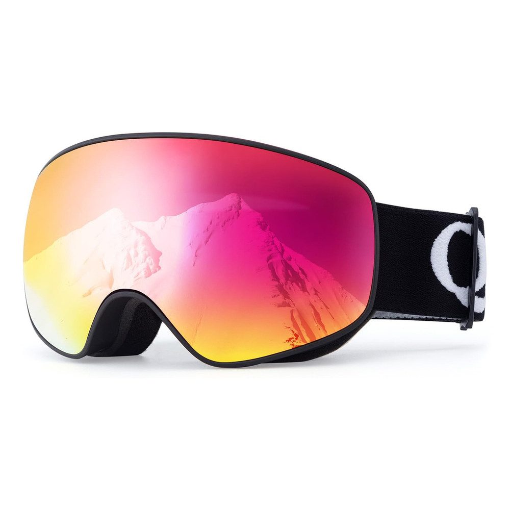 Qunature Skibrille Snowboardbrille Schneebrille Wintersportbrille, (Spar-Set, 1-St), UV400, Antibeschlag, rahmenlos, helmkompatibel