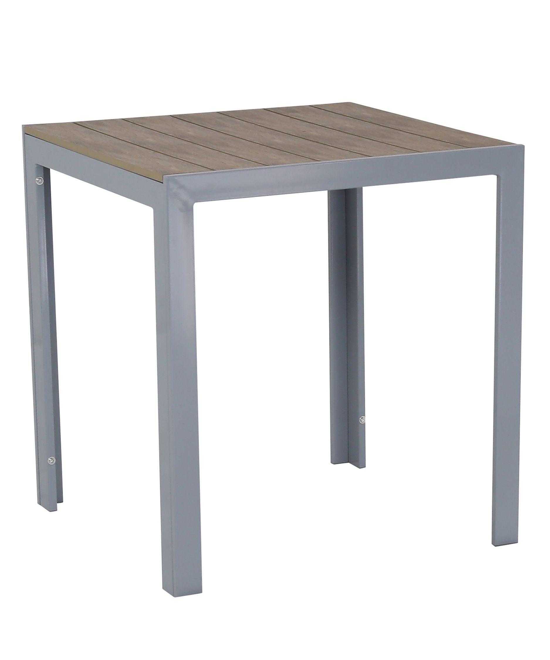 Gardissimo Gartentisch Alma quadratisch silber, 70 x 70 cm (Nonwood Tischplatte, 1 Esstisch), Holz-Look / Aluminium