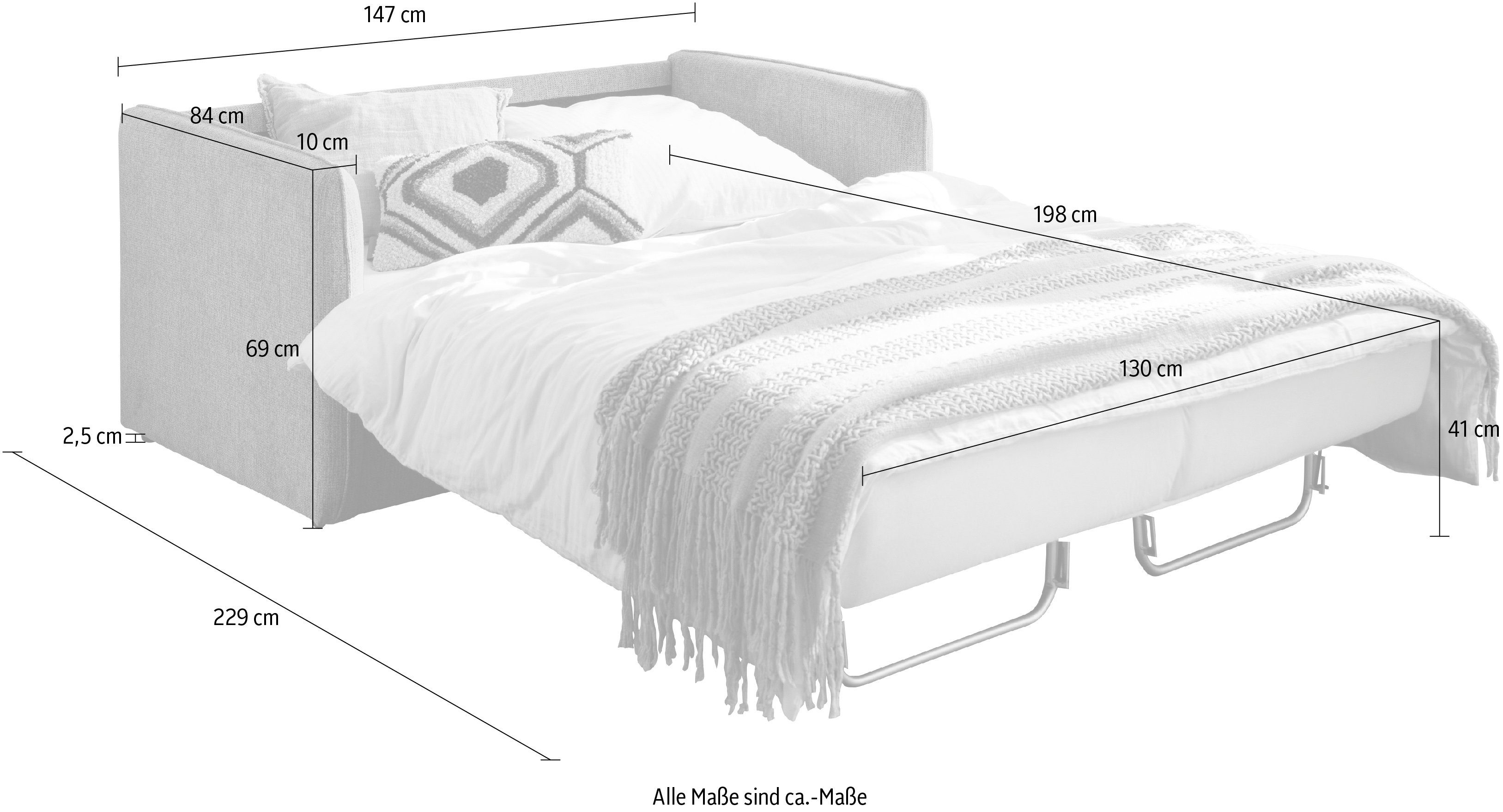 Schlafsofa einzeln INOSIGN Liegefunktionen ausziehbare Milano, zwei