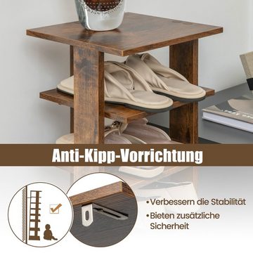 COSTWAY Schuhregal, schmal, höhenverstellbar, 8-stöckig, Holz, 110cm