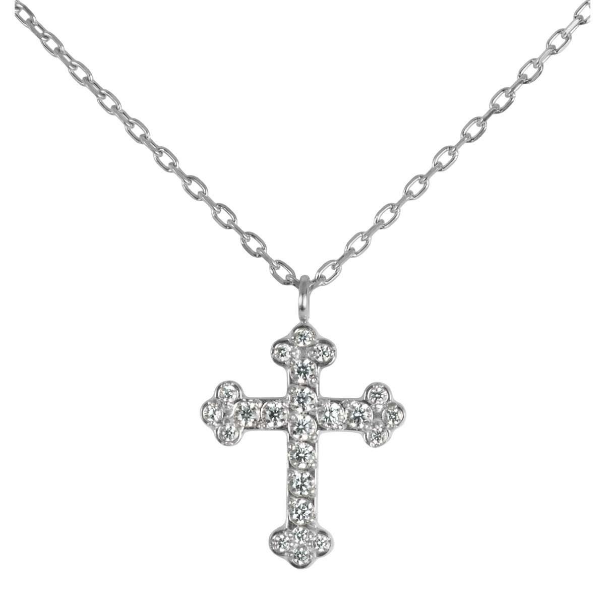 Jacques Lemans Kreuzkette S-C258A, für Damen mit Kreuz-Anhänger Edelstahl