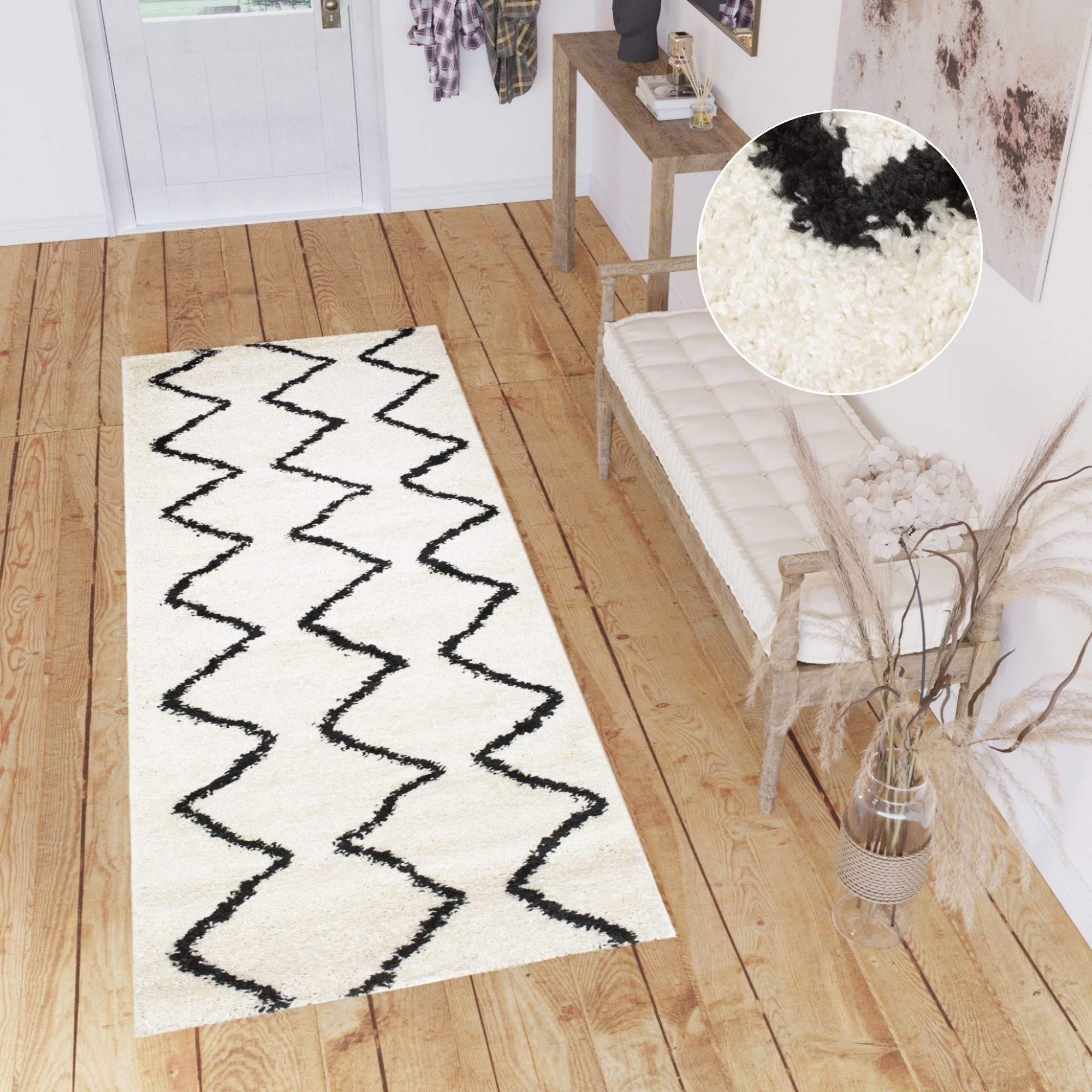 Tapiso Hochflor-Läufer DELHI, rechteckig, Höhe: 30 günstig online kaufen