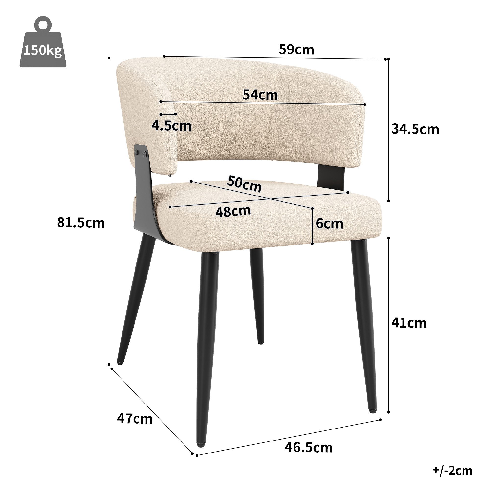Ulife Esszimmerstuhl Lammwollstoff-Stühle mit Ergonomischer Rückenlehne,Ant günstig online kaufen