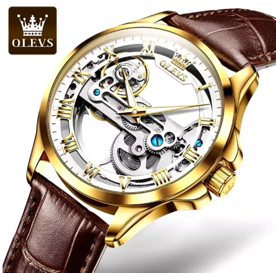 OLEVS Automatikuhr Herrenuhr Automatik Uhr SKELETT günstig online kaufen