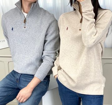 Ralph Lauren Sweatshirt POLO RALPH LAUREN Half Zip Jumper Rib Troyer Sweater Sweatshirt Pulli