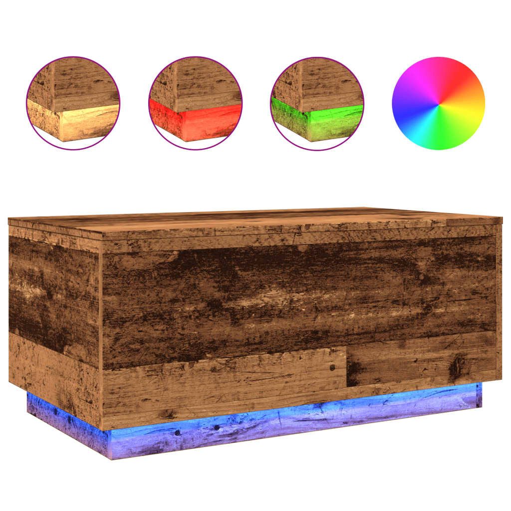 vidaXL Couchtisch Couchtisch mit LED-Leuchten Altholz-Optik günstig online kaufen