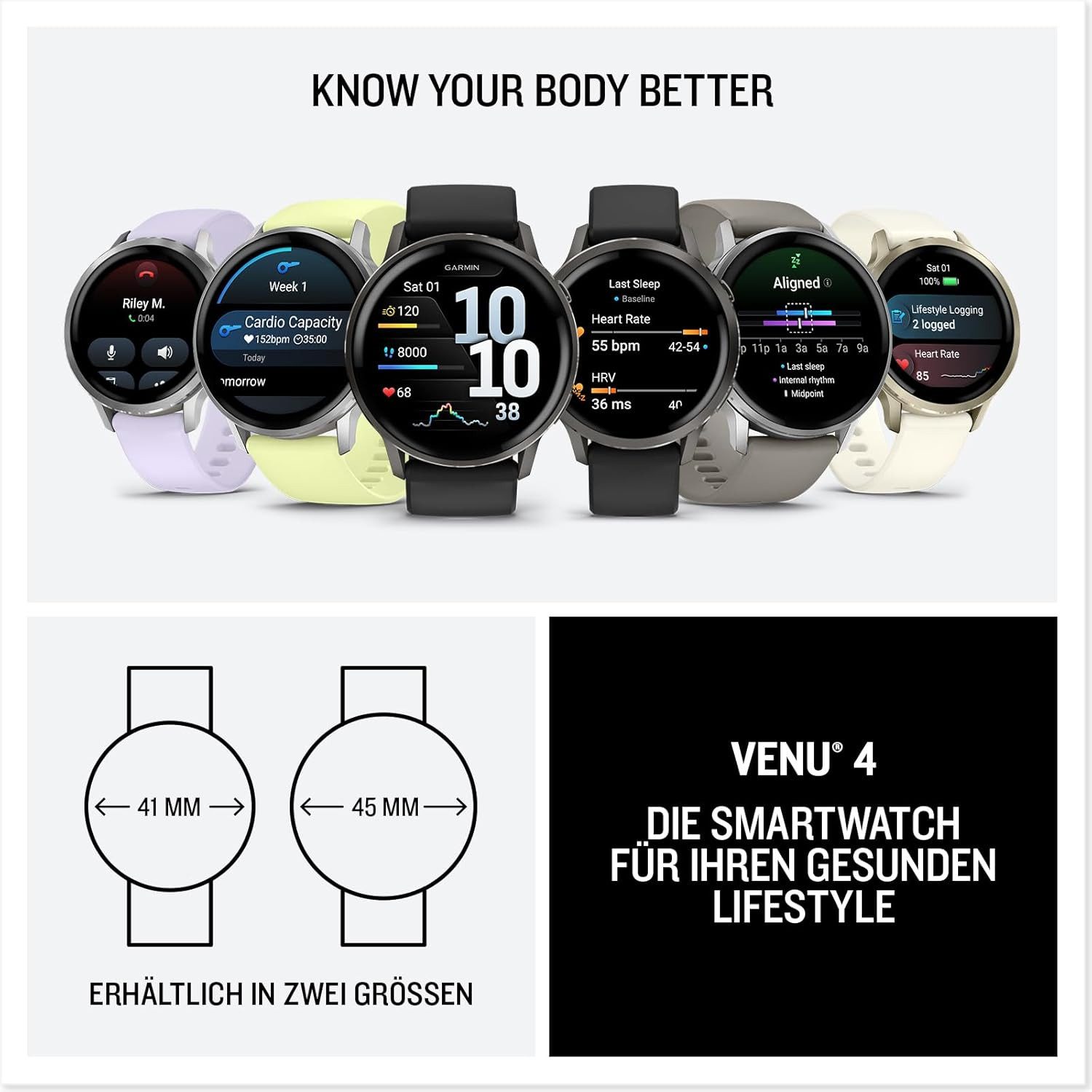 Garmin 010-03014-00 Smartwatch (3,5 cm, Andriod ios), Elegante Fitness Smartwatch mit