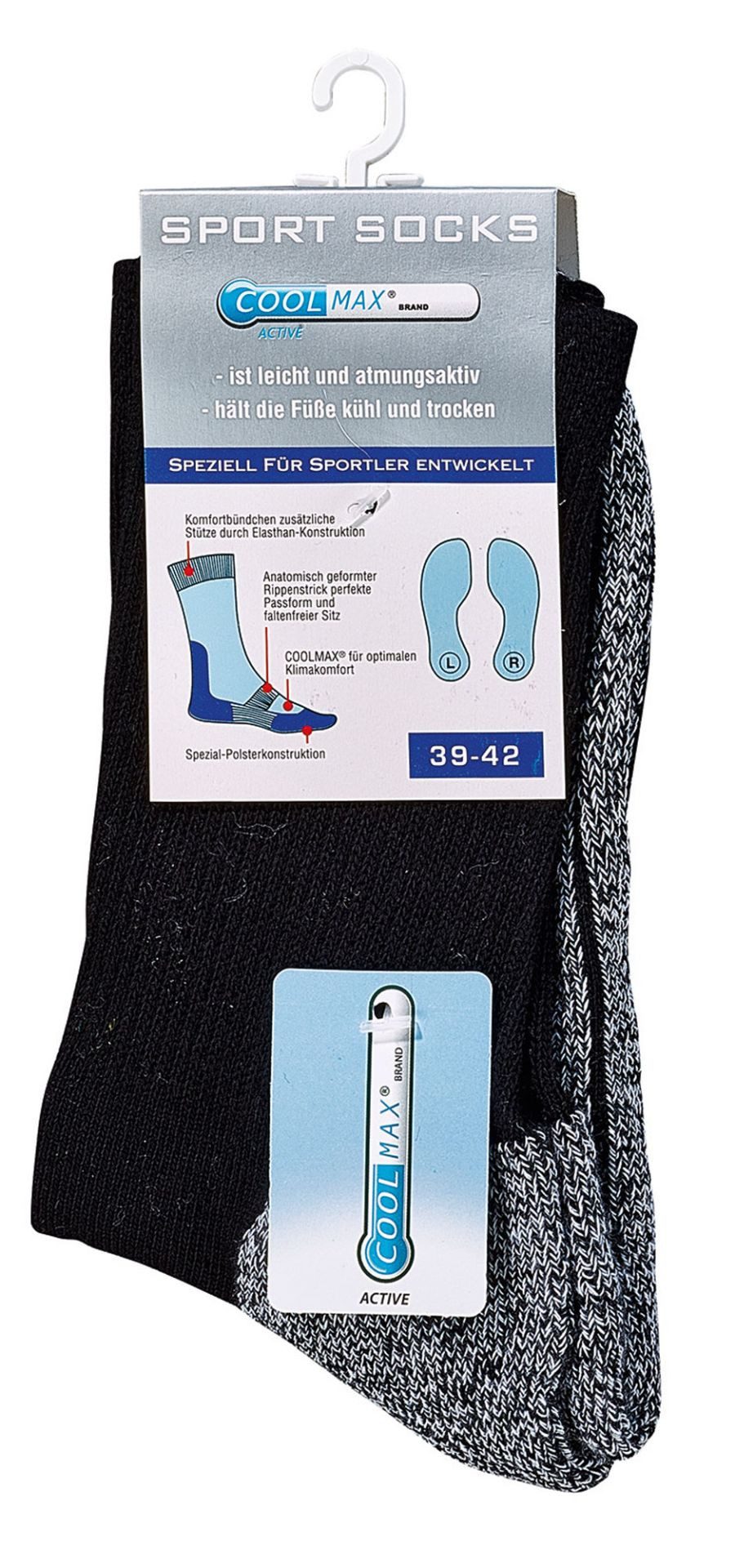 TippTexx 24 Sportsocken 2 Paar COOLMAX Trekkingsocken Wandersocken mit Frot günstig online kaufen