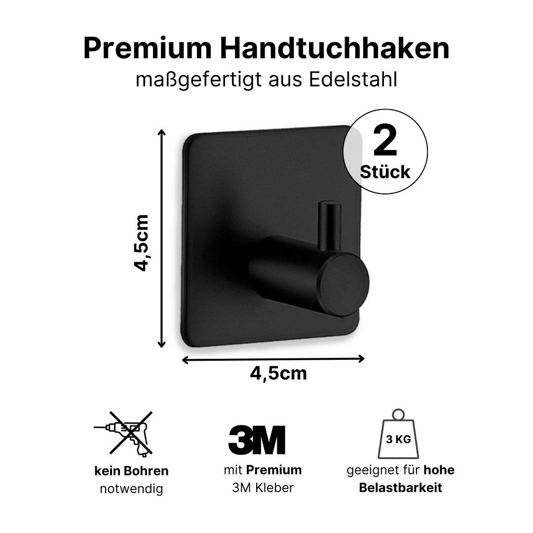 LIVINA HOME Handtuchhaken Haken selbstklebend Bad und Küche, Handtuchhalter, Badezimmer, Bad, Küche, Türen, Kleiderschrank, Wand, Dusche, (2-St), Kleiderhaken ohne Bohren