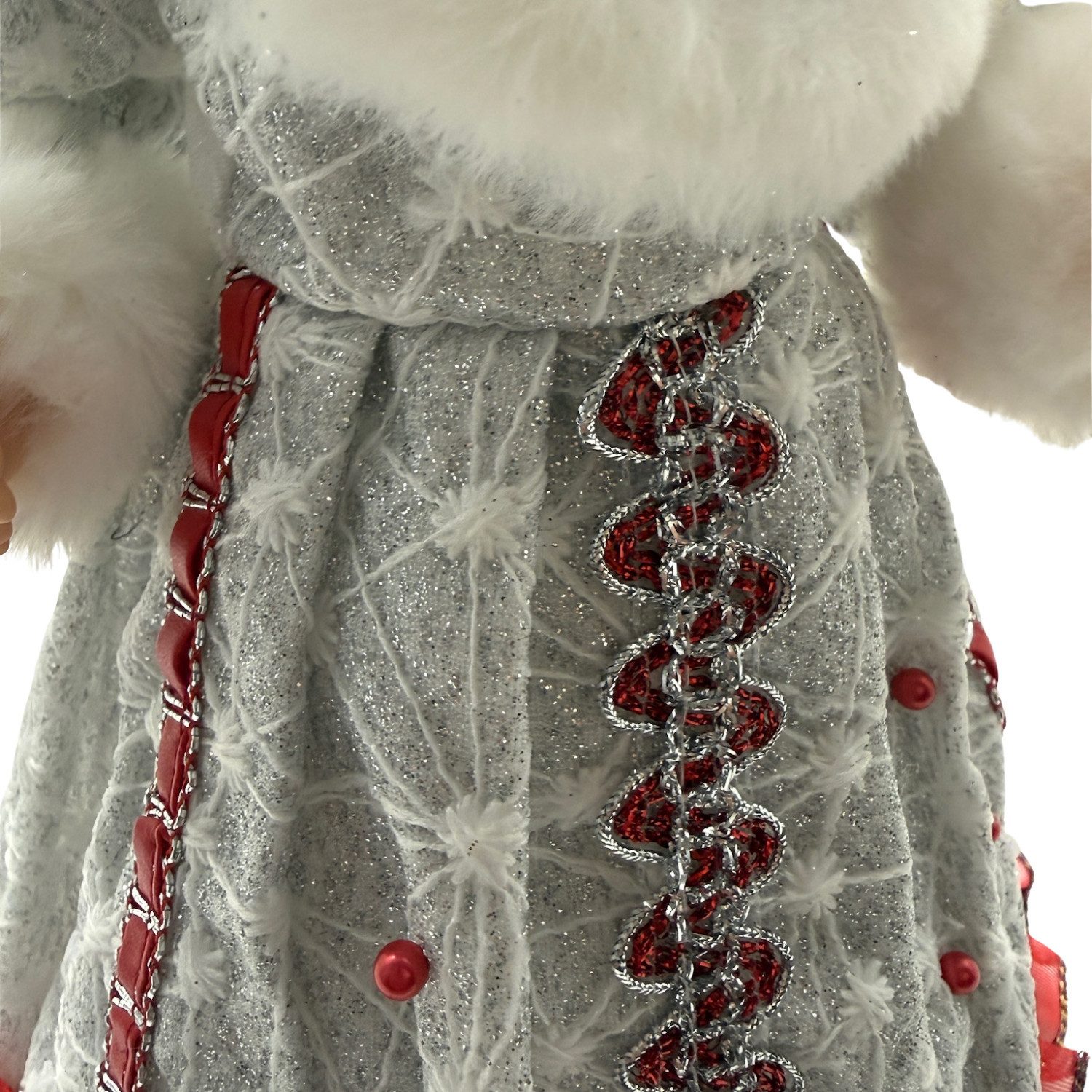 Olymp Handels GmbH Weihnachtsfigur Snegurotschka Schneemädchen silber rot 35 cm Weihnachtsdekoration – Bild 5 von 5