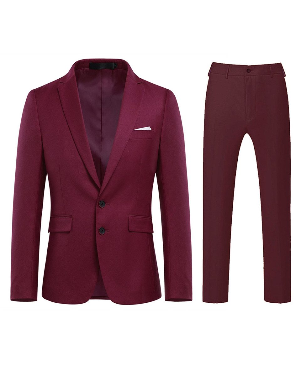 Allthemen Anzug (2 tlg) Herren 2 tlg Anzug mit 2 Knöpfen Komplettanzug für Hochzeiten