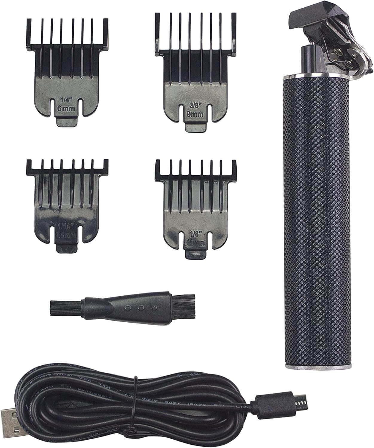 Beper Gesichtshaarrasierer Haarschneider & Barttrimmer, wiederaufladbar, 4 Aufsteckkämme, Aufsätze: 4, Präzisionstrimmer, Haarschneider/Barttrimmer, Aufsteckkämme (1,5/3/6/9 mm), Klingenschutz, Edelstahlklingen, 2 h Laufzeit, IPX5 wassergeschützt