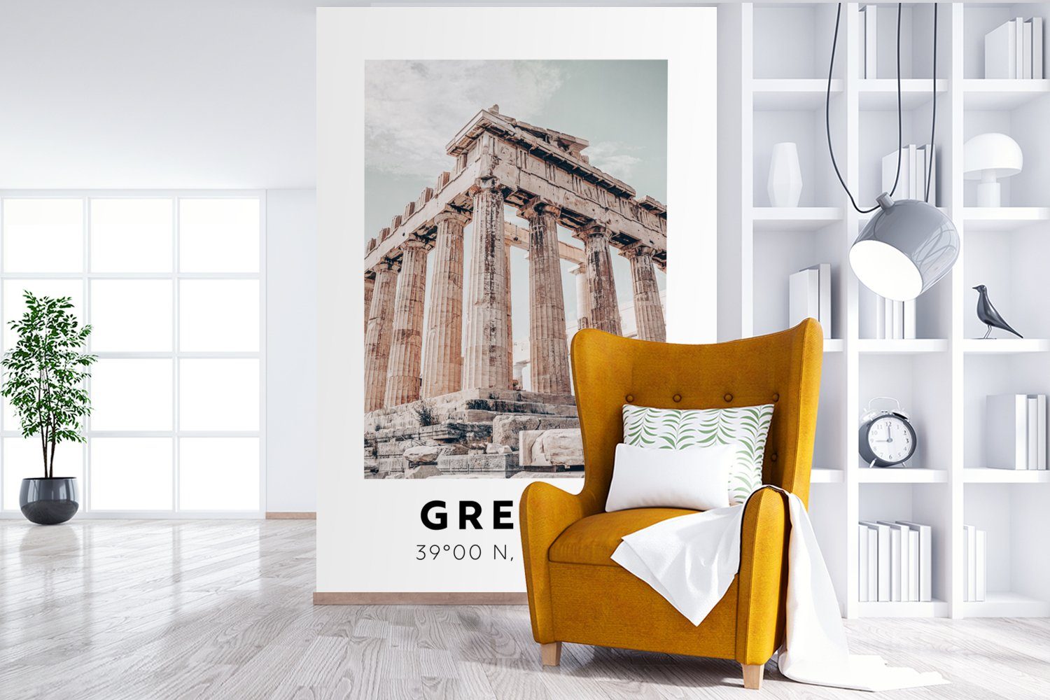 Wohnzimmer, Montagefertig MuchoWow Fototapete Vinyl St), Parthenon, - Matt, (3 bedruckt, Wandtapete für Griechenland - Tapete Athen