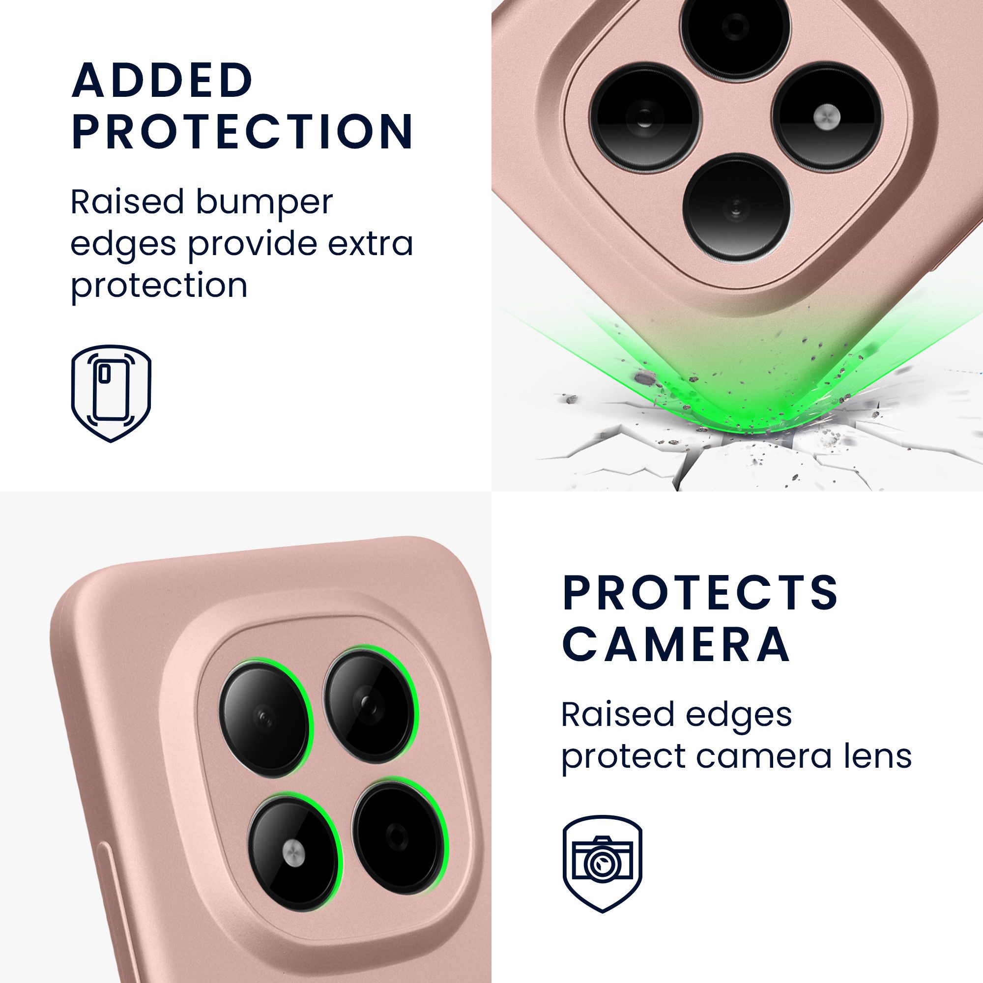 kwmobile Smartphone-Hülle Handyhülle für Xiaomi Redmi Note 15 Pro+ 5G / Poco M8 Pro 5G Hülle, weiche Silikon Case metallisch schimmernd - Schutzhülle Cover