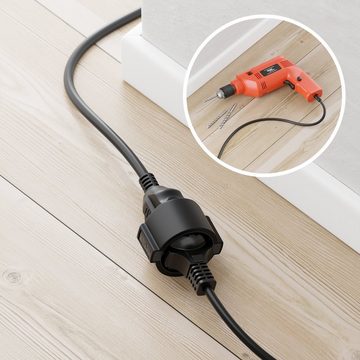 deleyCON deleyCON 5m Verlängerungskabel Schutzkontakt Stecker (CEE 7/4) 90° zu Stromkabel