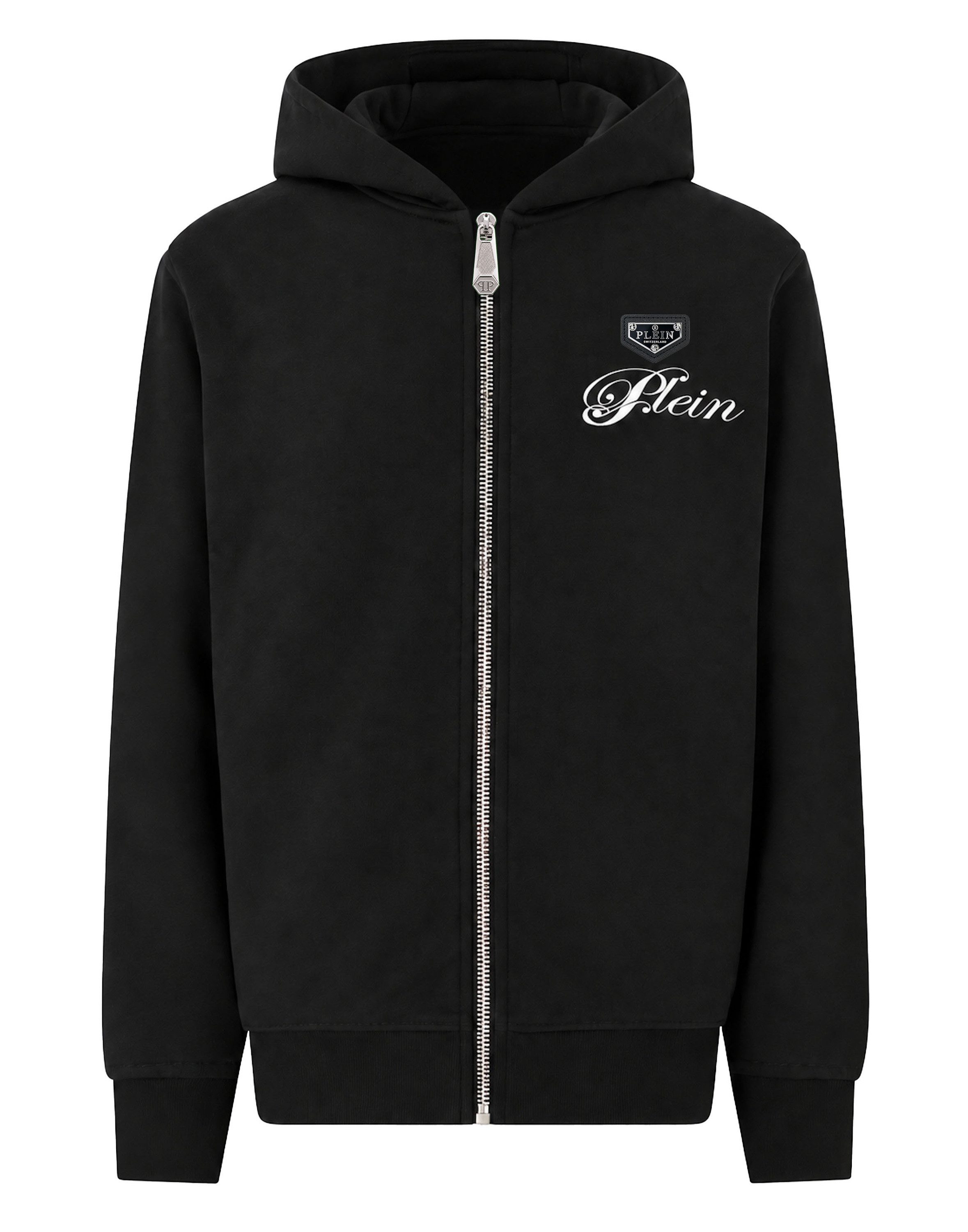 PHILIPP PLEIN Kapuzensweatjacke Teddy Mit Schmucksteinen