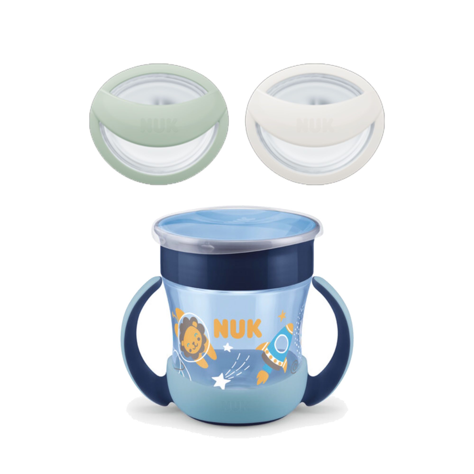Babyflasche NUK Trinklernbecher/Flasche Mini Magic cup night + Schnuller 0-9M