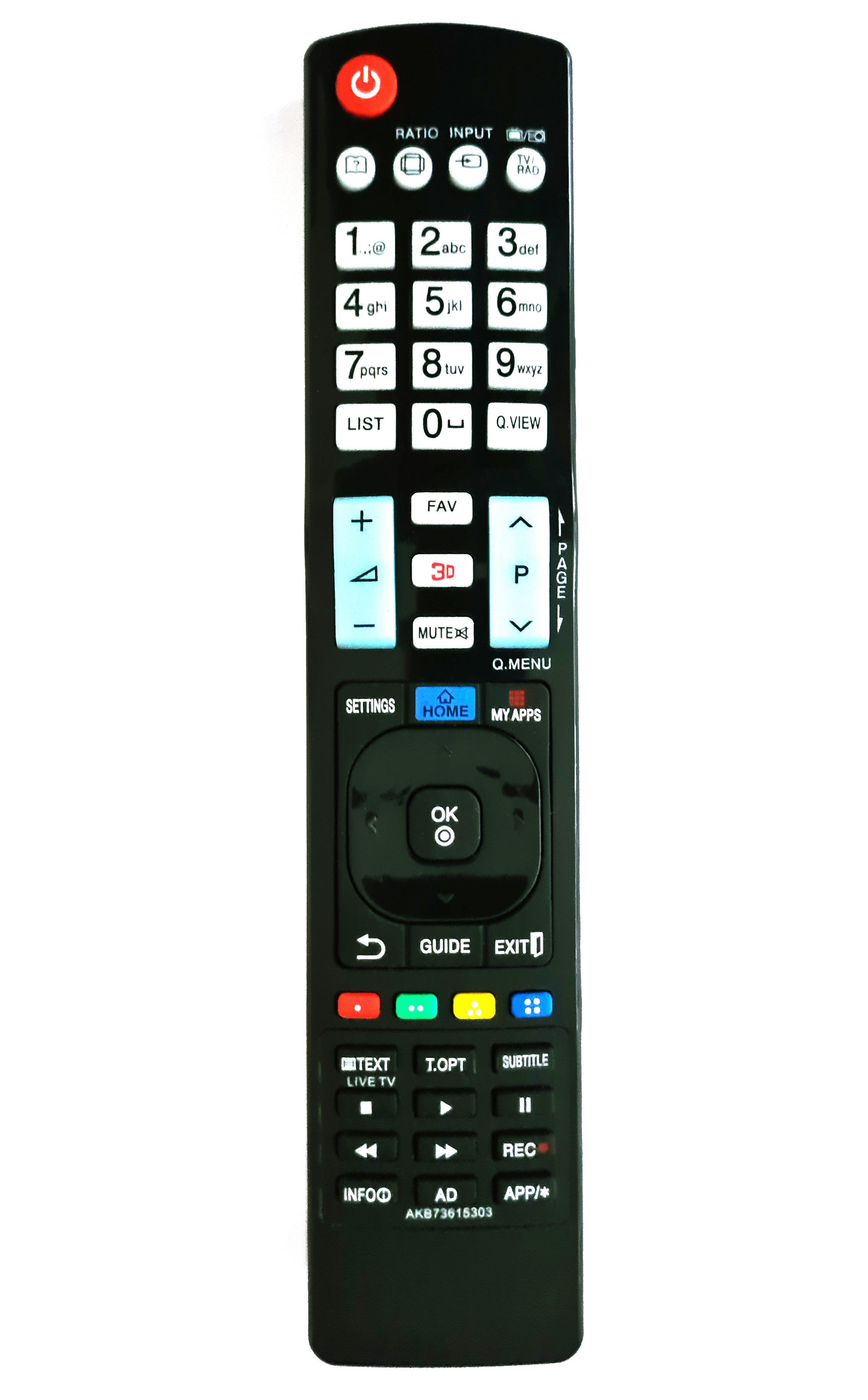 Alltro Ersatz Fernbedienung AKB73615303 für alle LG 3D Smart TV Fernbedienung