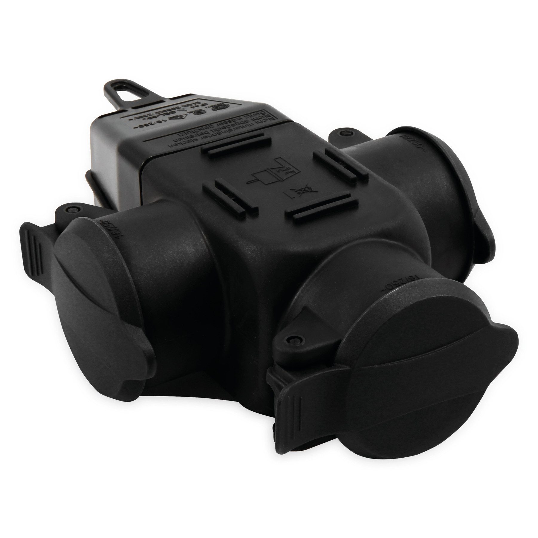 McPower MCPOWER Schutzkontakt-Verteiler, 3-fach, IP44, Außenbereich, 16 A Steckdosenverteiler
