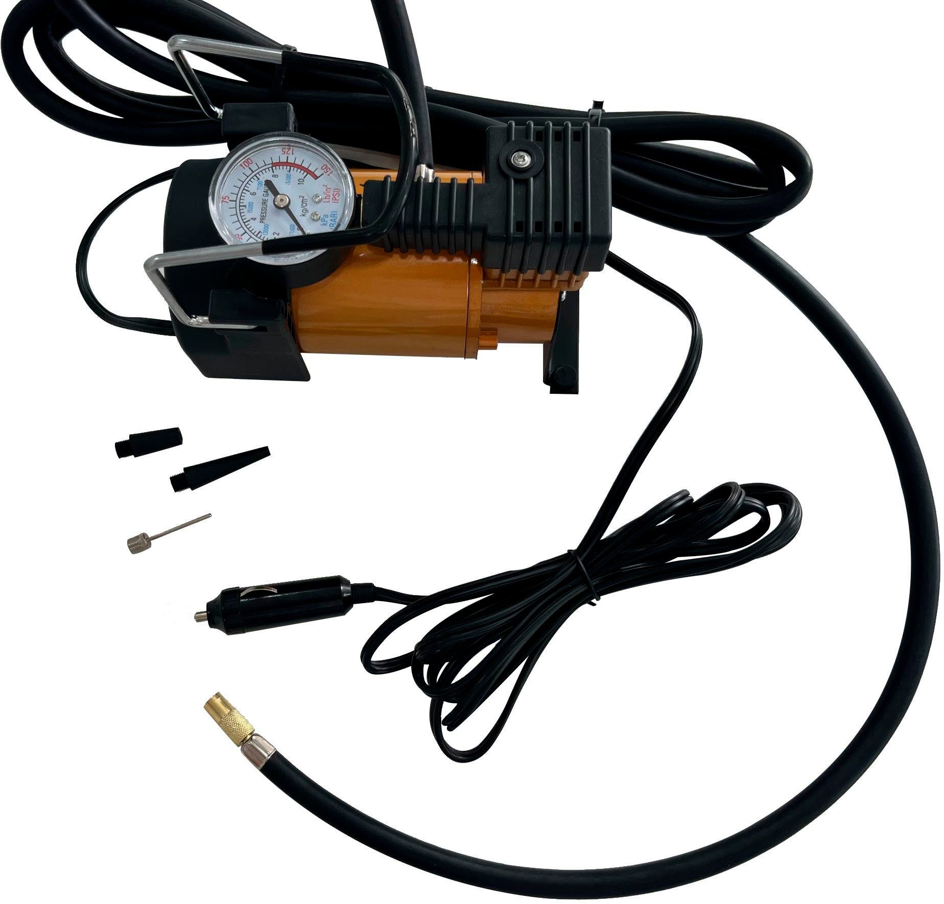 IWH Kompressor, 12 V, Metallgehäuse, Inkl. 3 Adapter | Druckluftgeräte