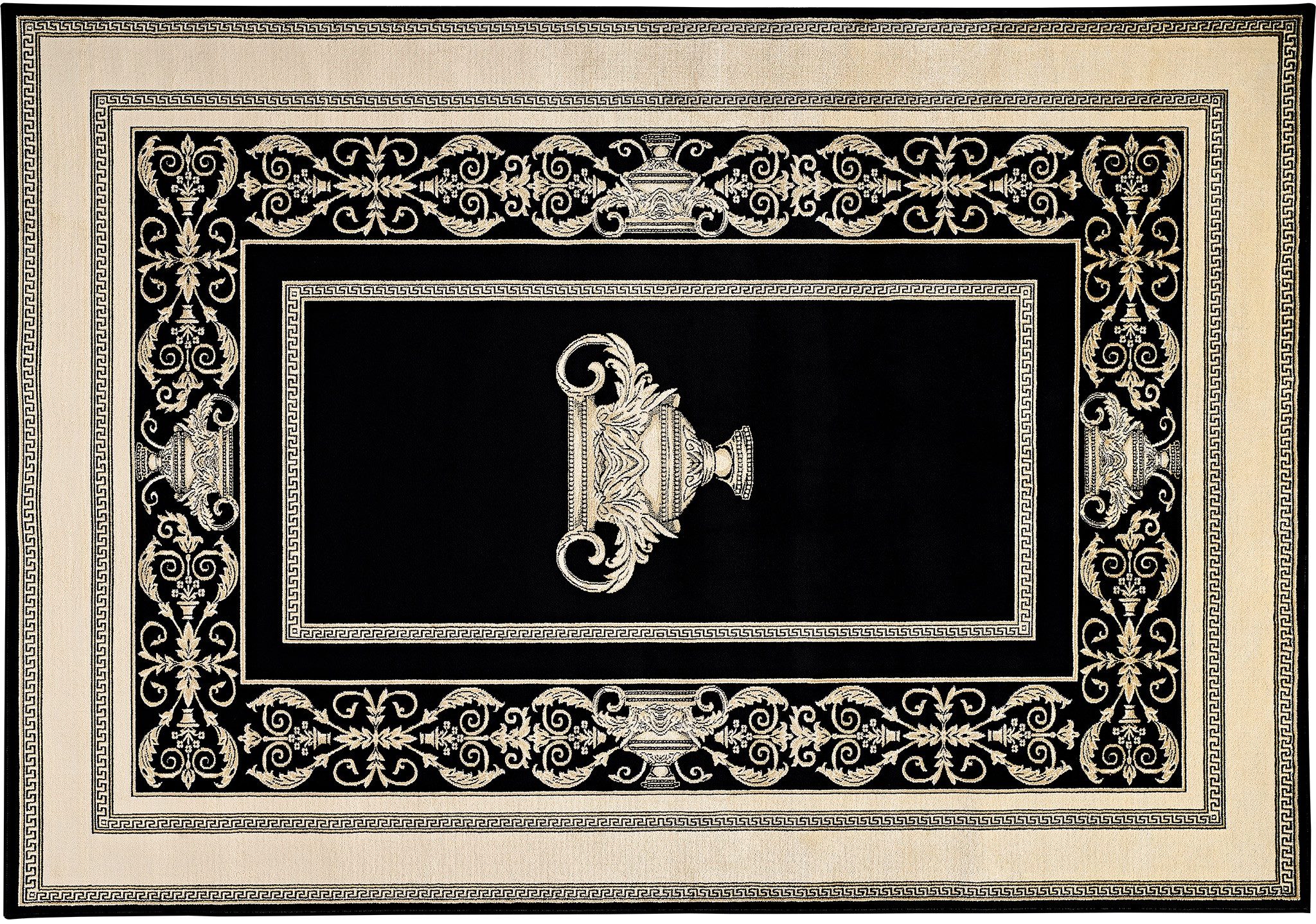 Belle Arti Teppich Teppich Wohnzimmer Milano Schwarz Gold Kurzflor Antiruts günstig online kaufen