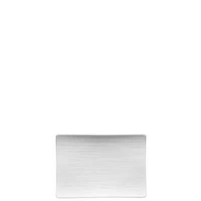 Rosenthal Servierteller Mesh Weiß Platte 18 x 13 cm flach, Porzellan, (1-tlg)