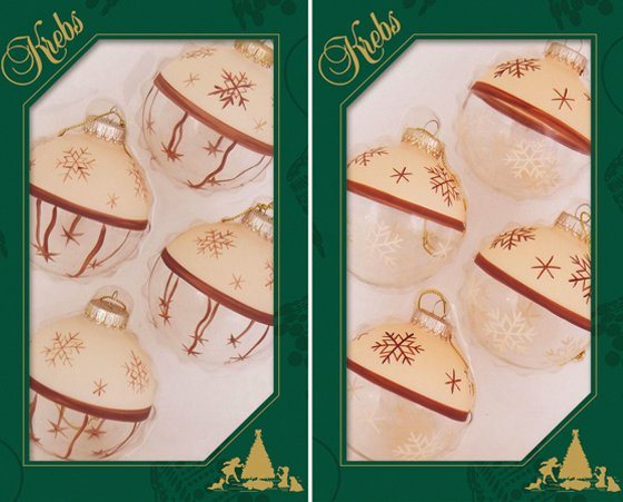 Krebs Glas Lauscha Weihnachtsbaumkugel »CBK500000A« (8 Stück), aus Glas, mit Schneeflocken-Motiv-HomeTrends