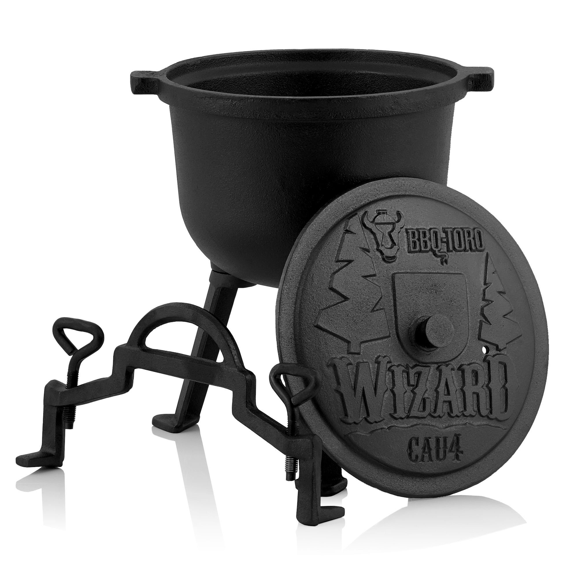 BBQ-Toro Grilltopf Zauberkessel "Wizard", 4 Liter, Gusseisen Kochtopf mit drei Beinen, De, Gusseisen