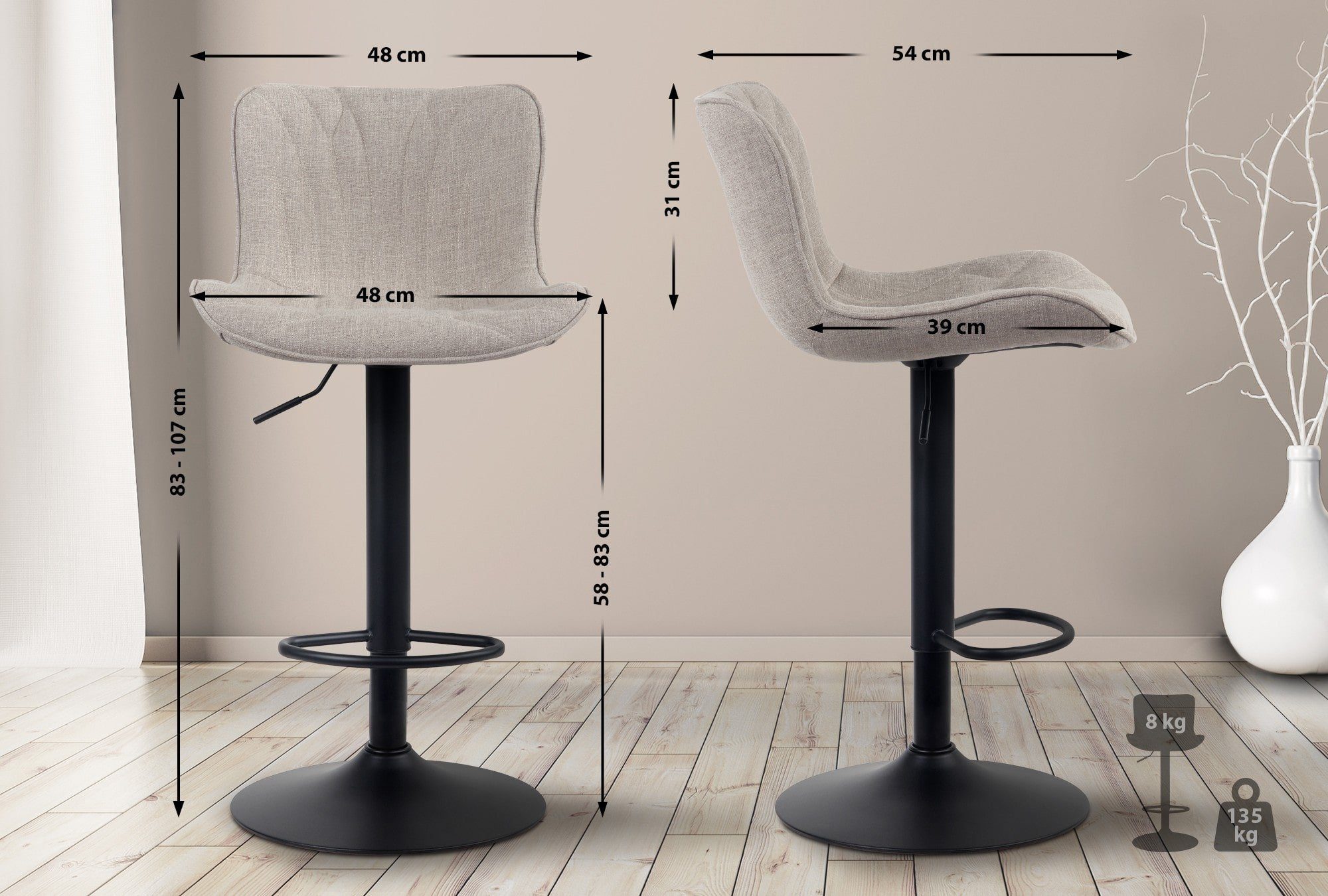 CLP Barhocker Linus (2er Set, 2 günstig online kaufen