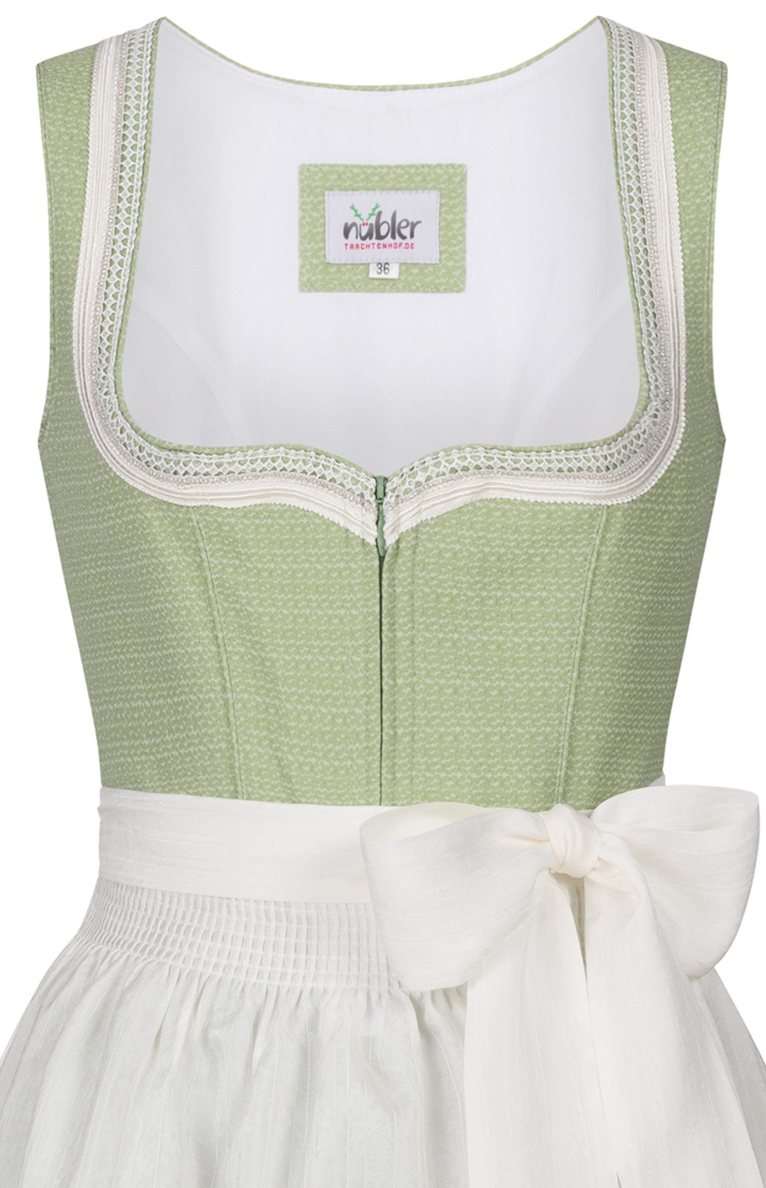 Nübler Dirndl Minidirndl Gerlis in Grün von Nübler - Rocklänge 55 cm