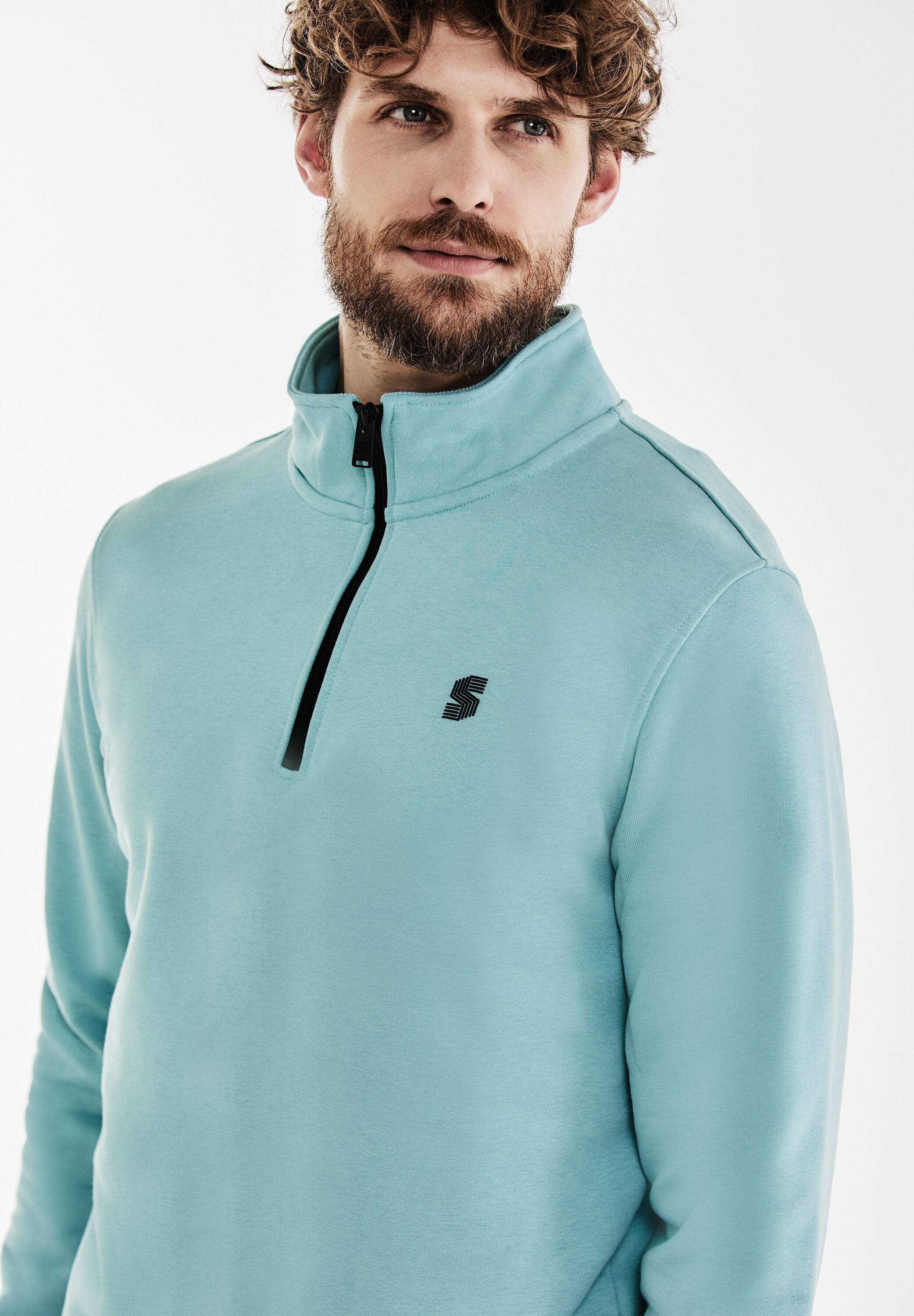 STREET ONE MEN Sweatshirt mit Stehkragen