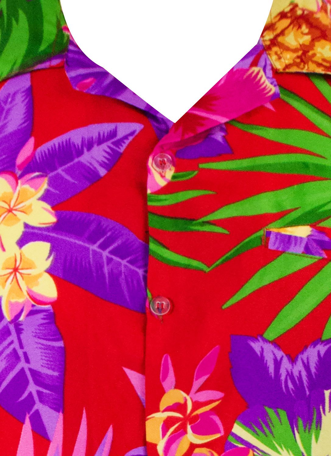 King Kameha Hawaiihemd "Pineapple" Funky Hawaii-Hemd Herren Kurzarm Front-Tasche Stylish – Bild 5 von 5
