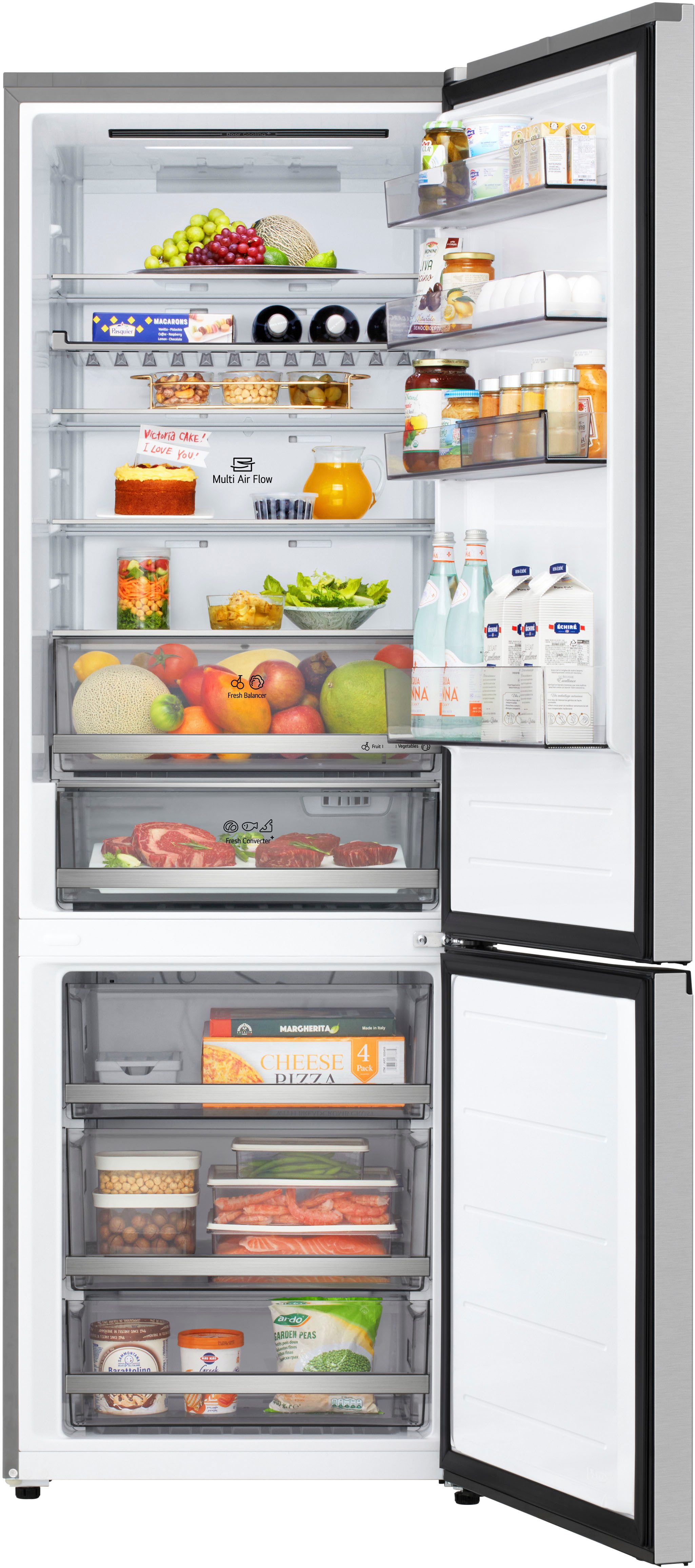 LG Kühl-/Gefrierkombination GBBW322CPY, 203 cm hoch, 69,7 cm breit, Extra breit, extra viel Platz – die 70 cm Kühl-Gefrierkombination