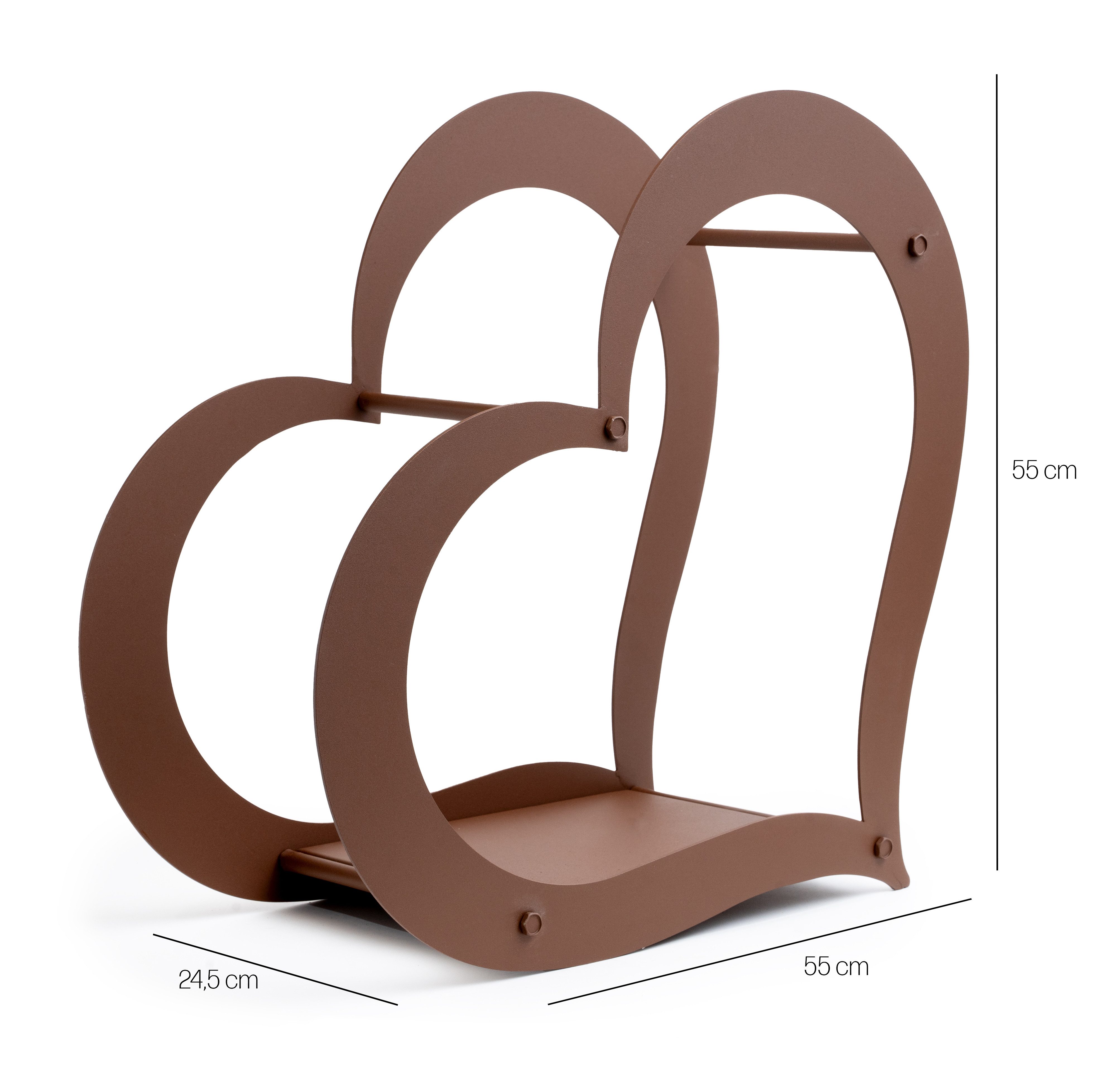 NEUSTEIN Kaminholzregal Kaminholzregal Herz 55x55x24,5cm metall schwarz sta günstig online kaufen