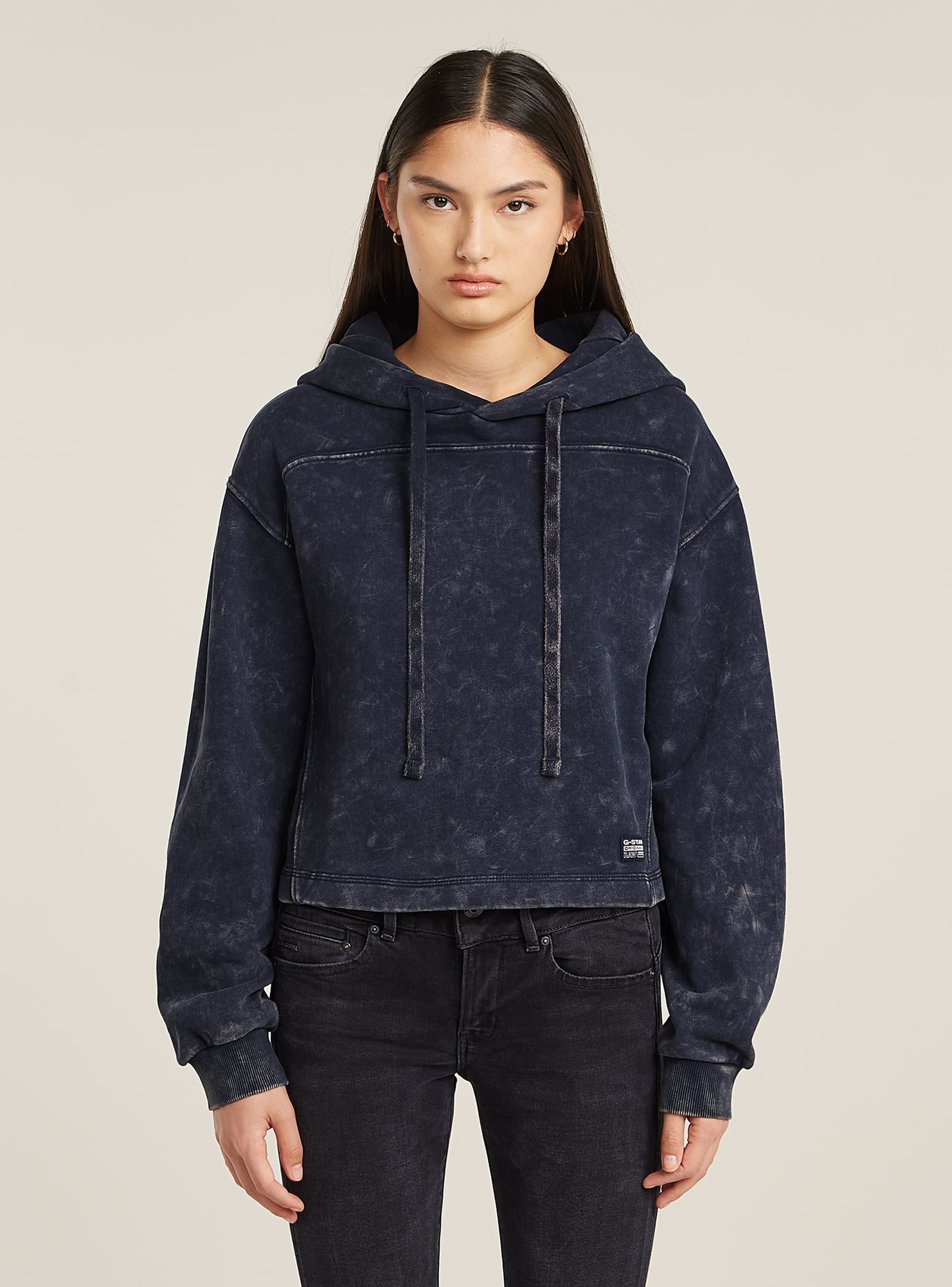 Longpullover Overdyed Loose Hooded Sweatshirt
