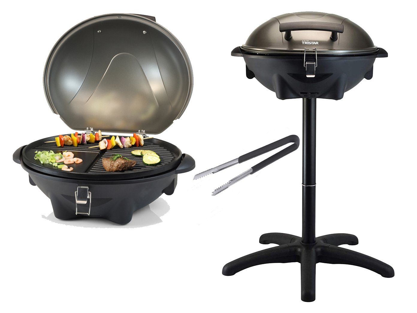 Tristar ElektroStandgrill, 2200 W, & Tischgrill mit Deckel, Kugelgrill