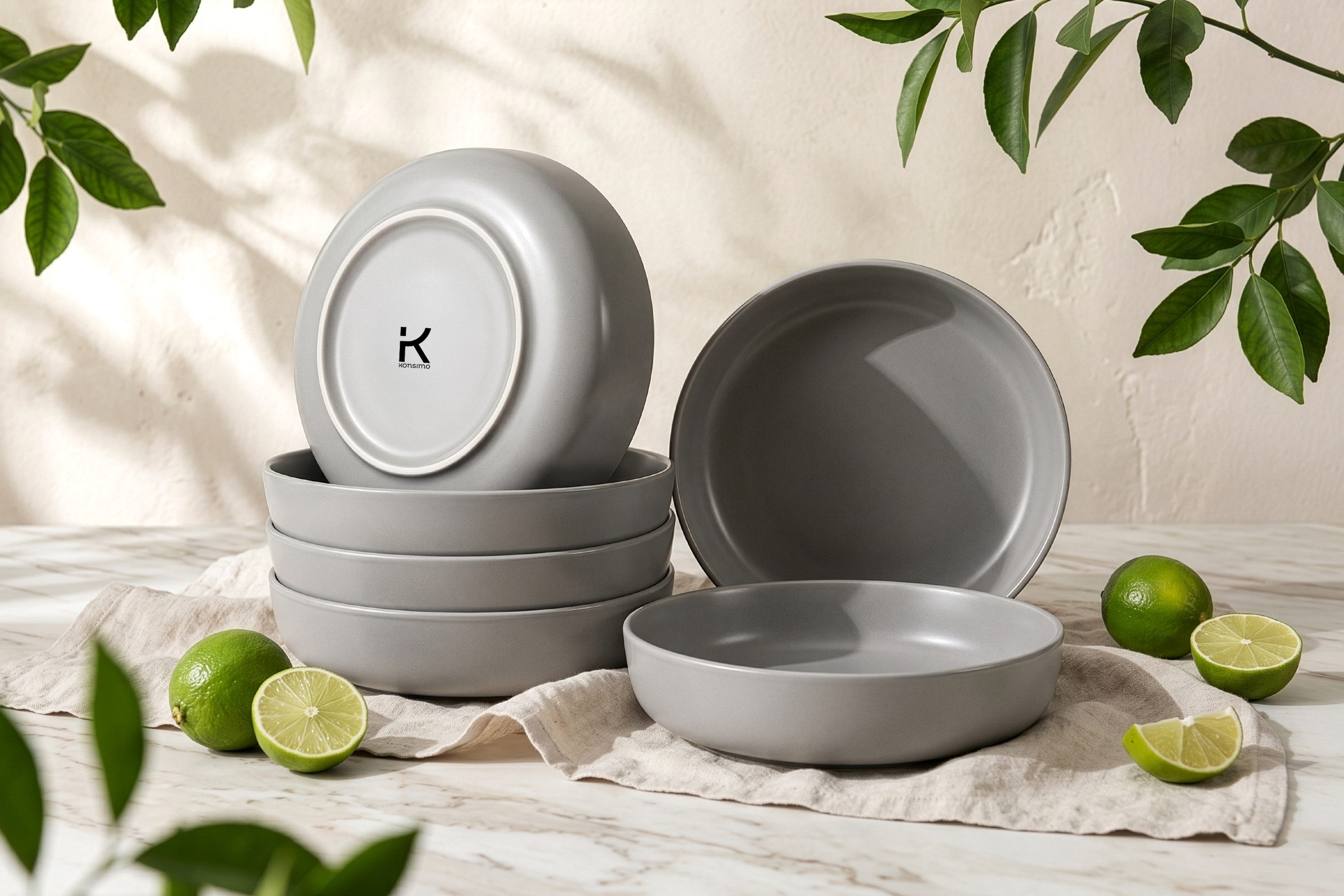 KONSIMO® Teller-Set VICTO Tafelservice hergestellt in der EU (6-tlg), 6 Personen, Steingut, spülmaschinengeeignet, mikrowellengeeignet, 6x Suppenteller – Bild 3 von 5