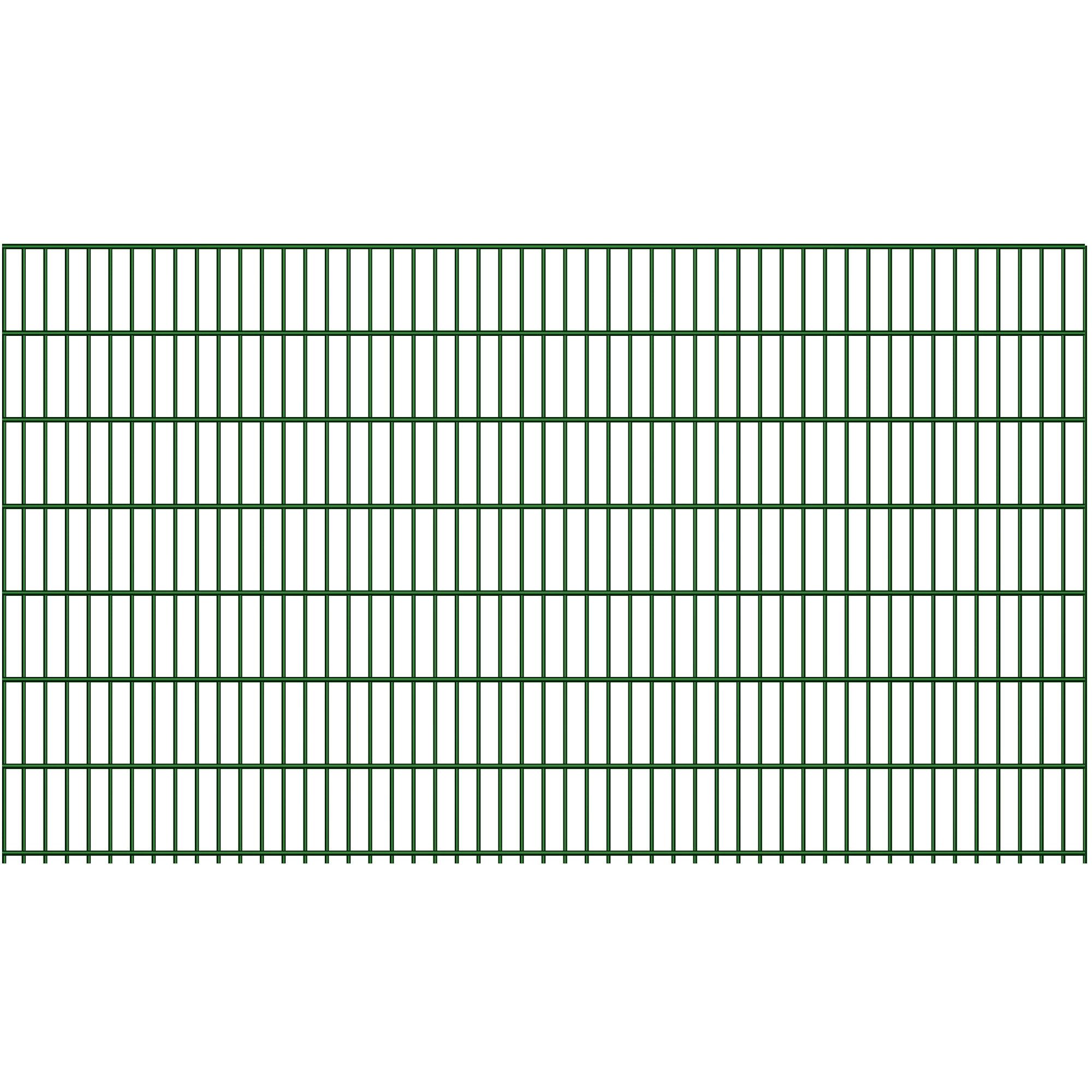 Fischer und Adamek Gartenzaun Doppelstabmattenzaun Element, (Höhe: 1430 mm, Farbe: Moosgrün), Einzelmatte