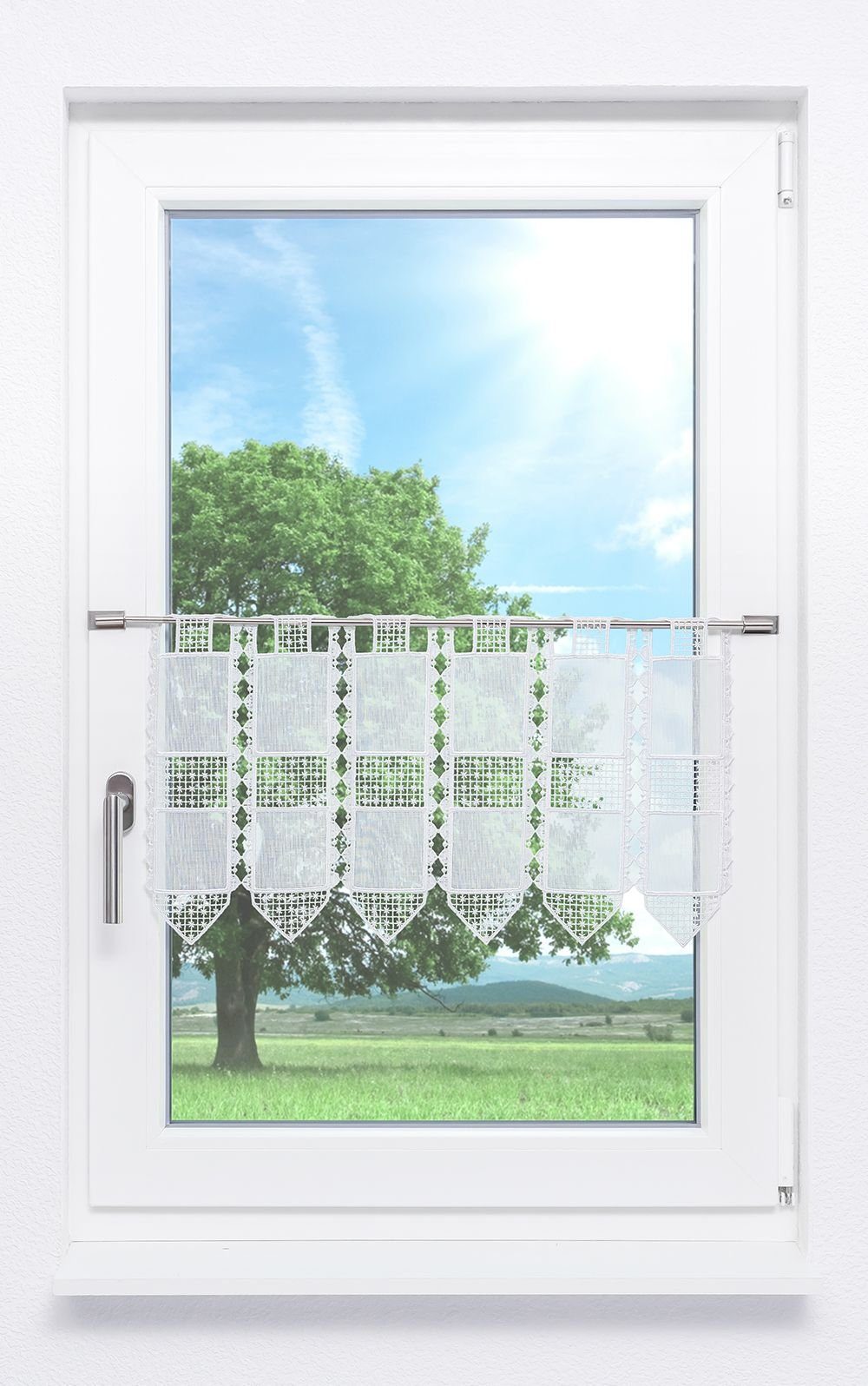 LYSEL® Scheibengardine Kreuzchen Design, (1 St), günstig online kaufen
