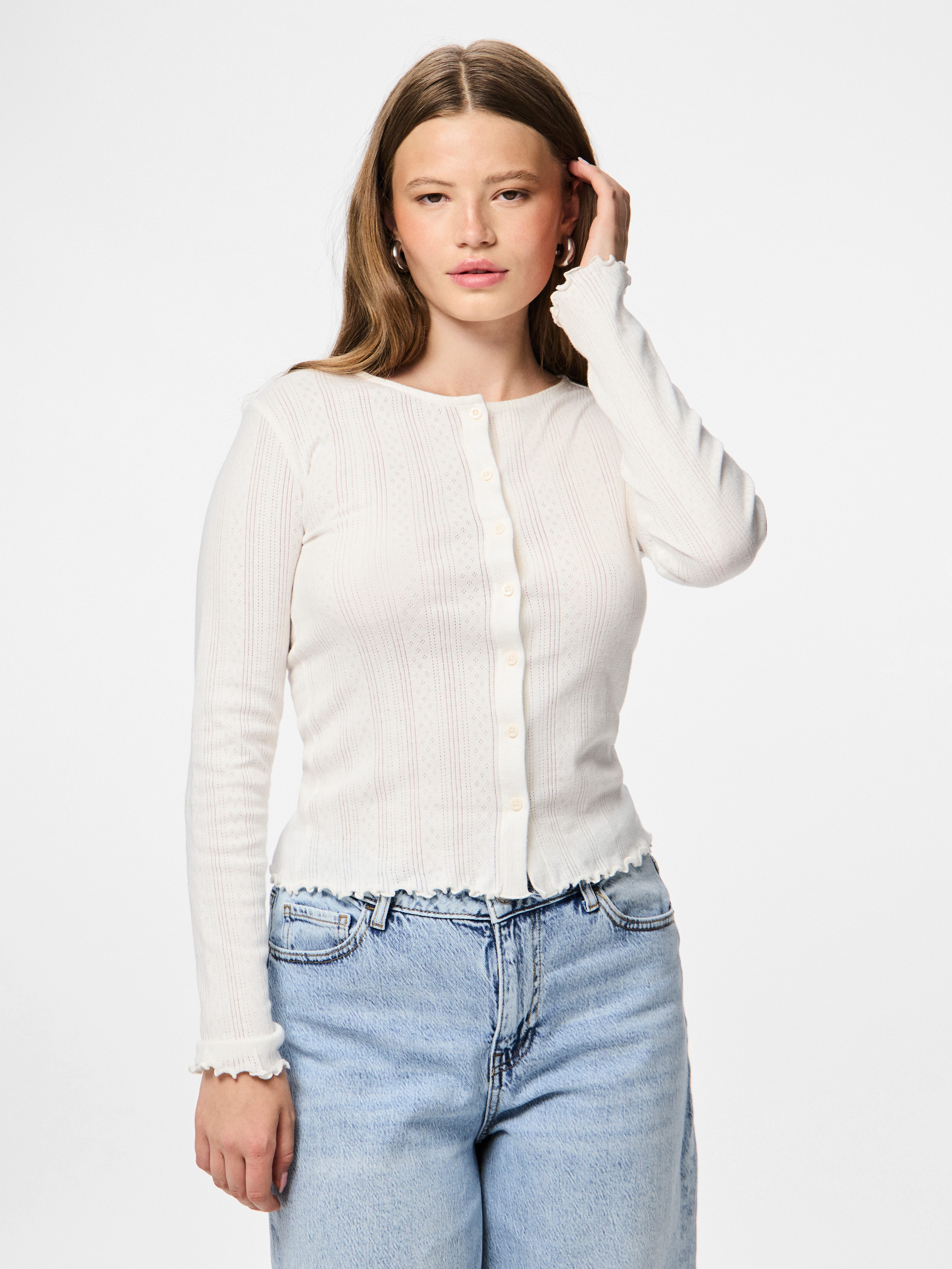 pieces Strickjacke PCMARIE LS POIN CARDIGAN JRS NOOS BC